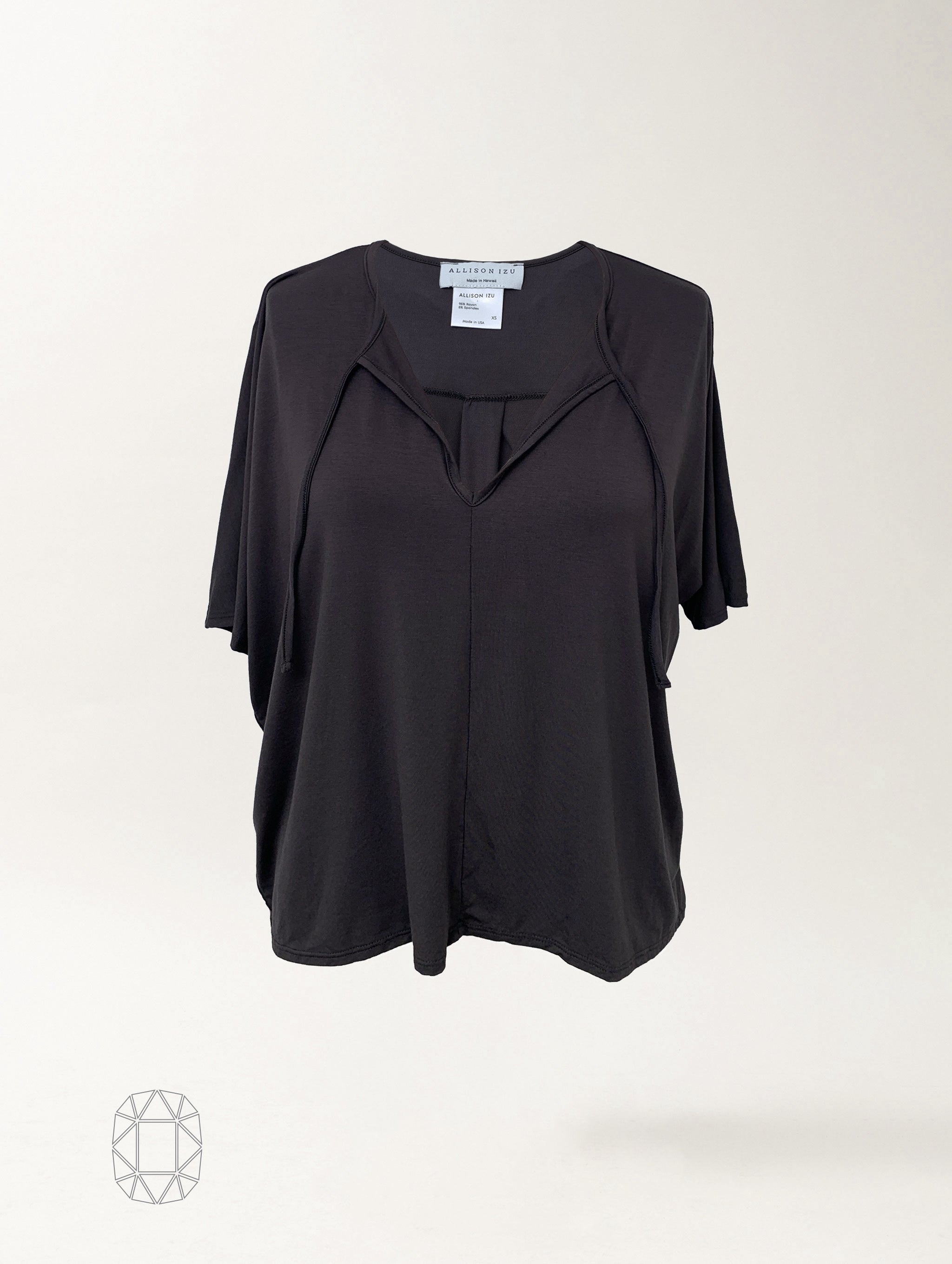 Lara Top - Washed Black Rayon Jersey
