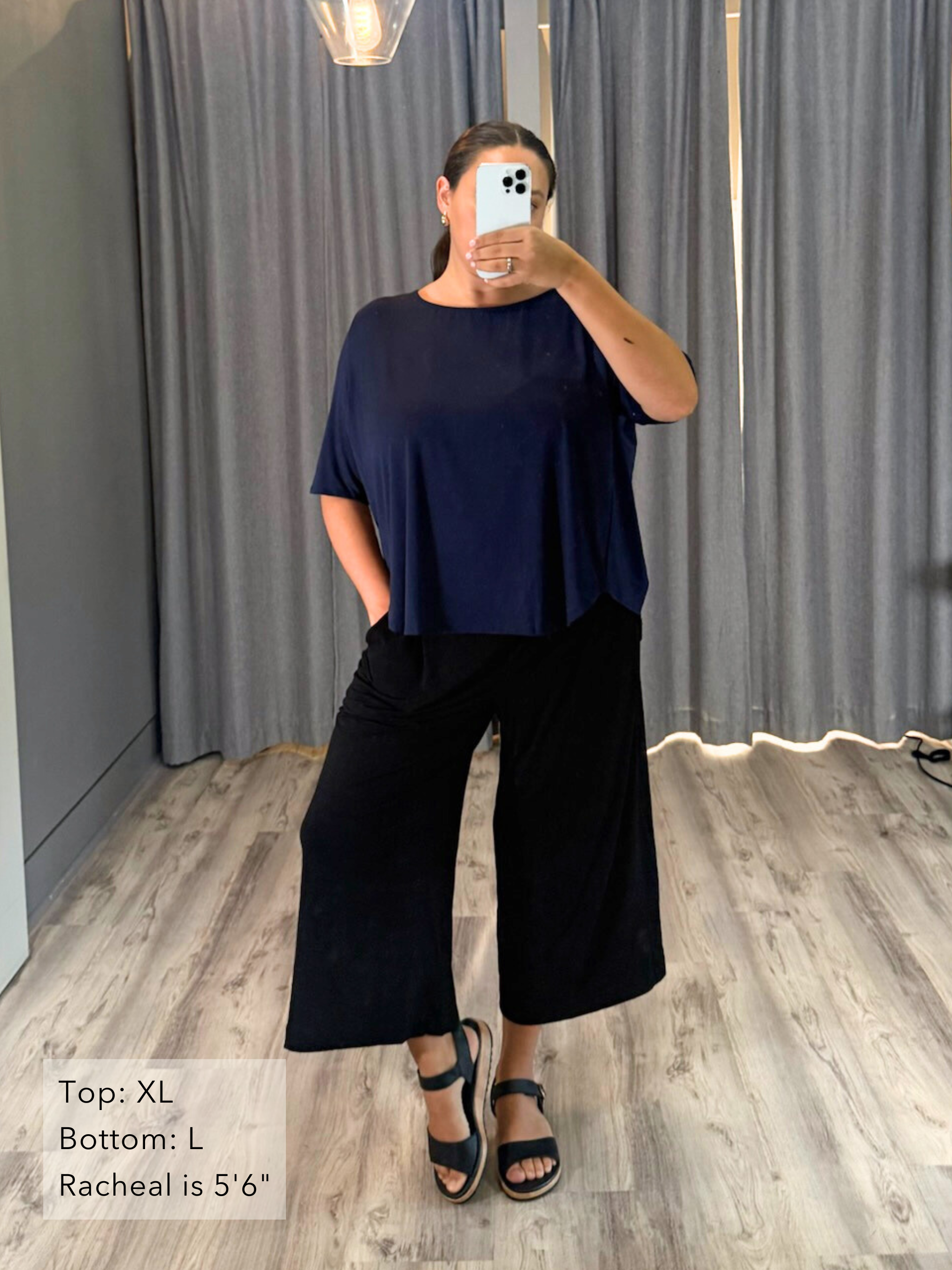 Hannah Top - Midnight Rayon Jersey
