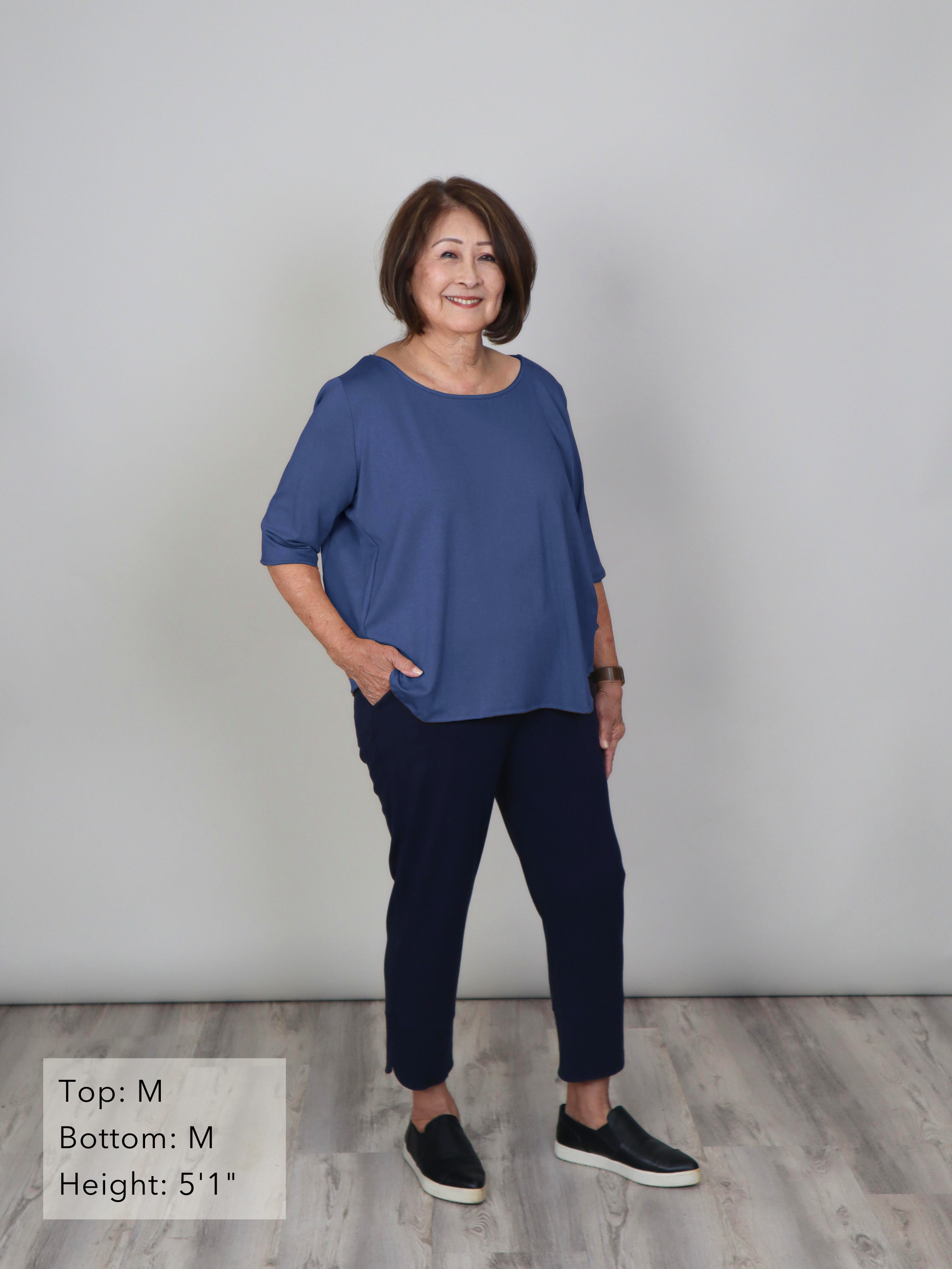 Hannah Top - Ocean Rayon Jersey