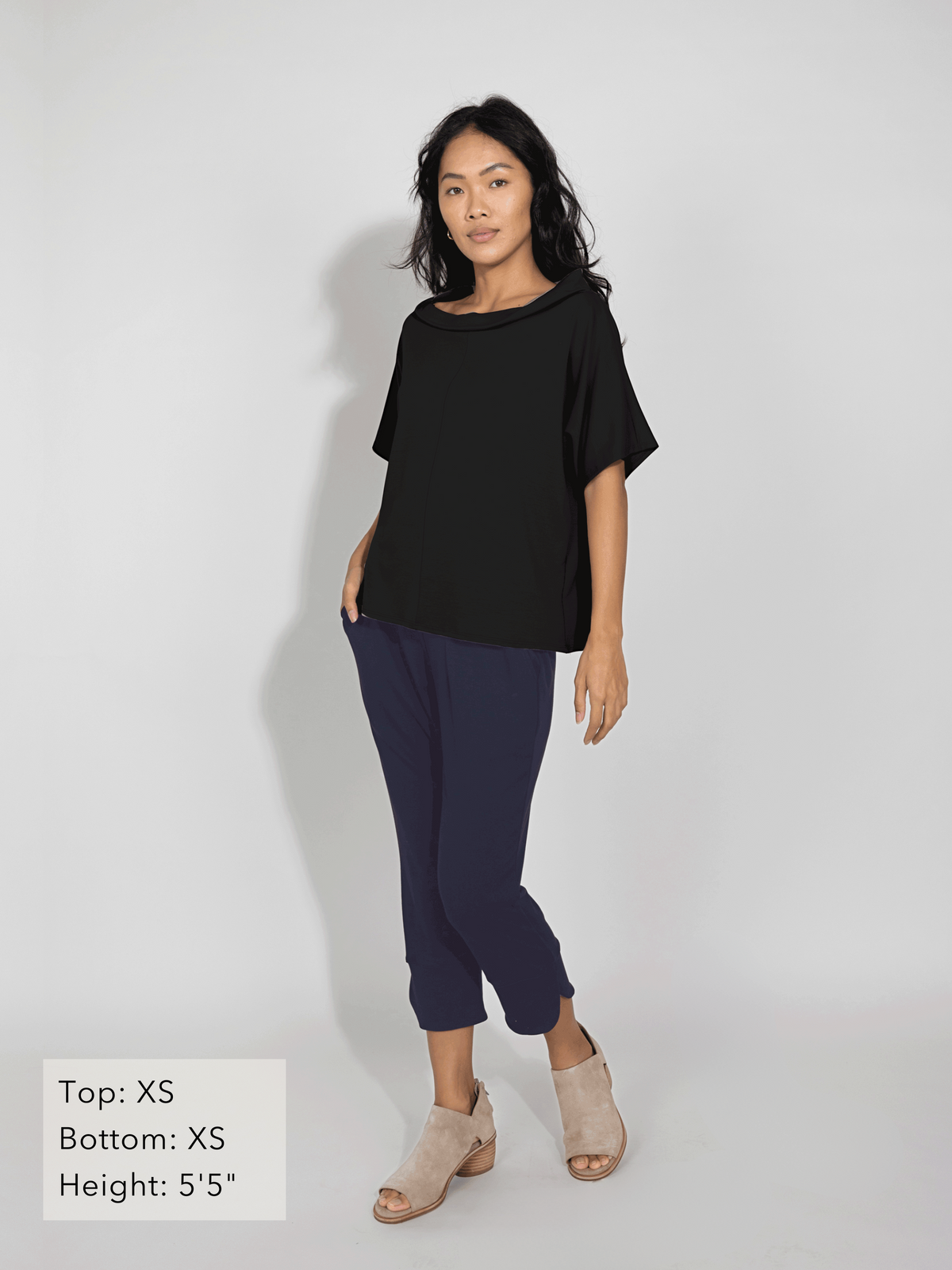 Audrey Top - Black Soft Ponte | Allison Izu