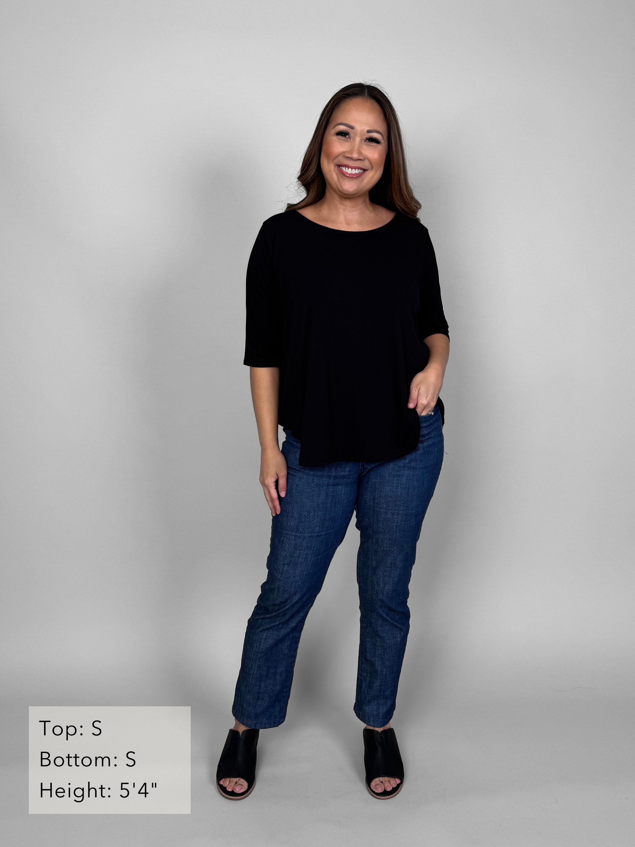 Hannah Top - Black Rayon Jersey