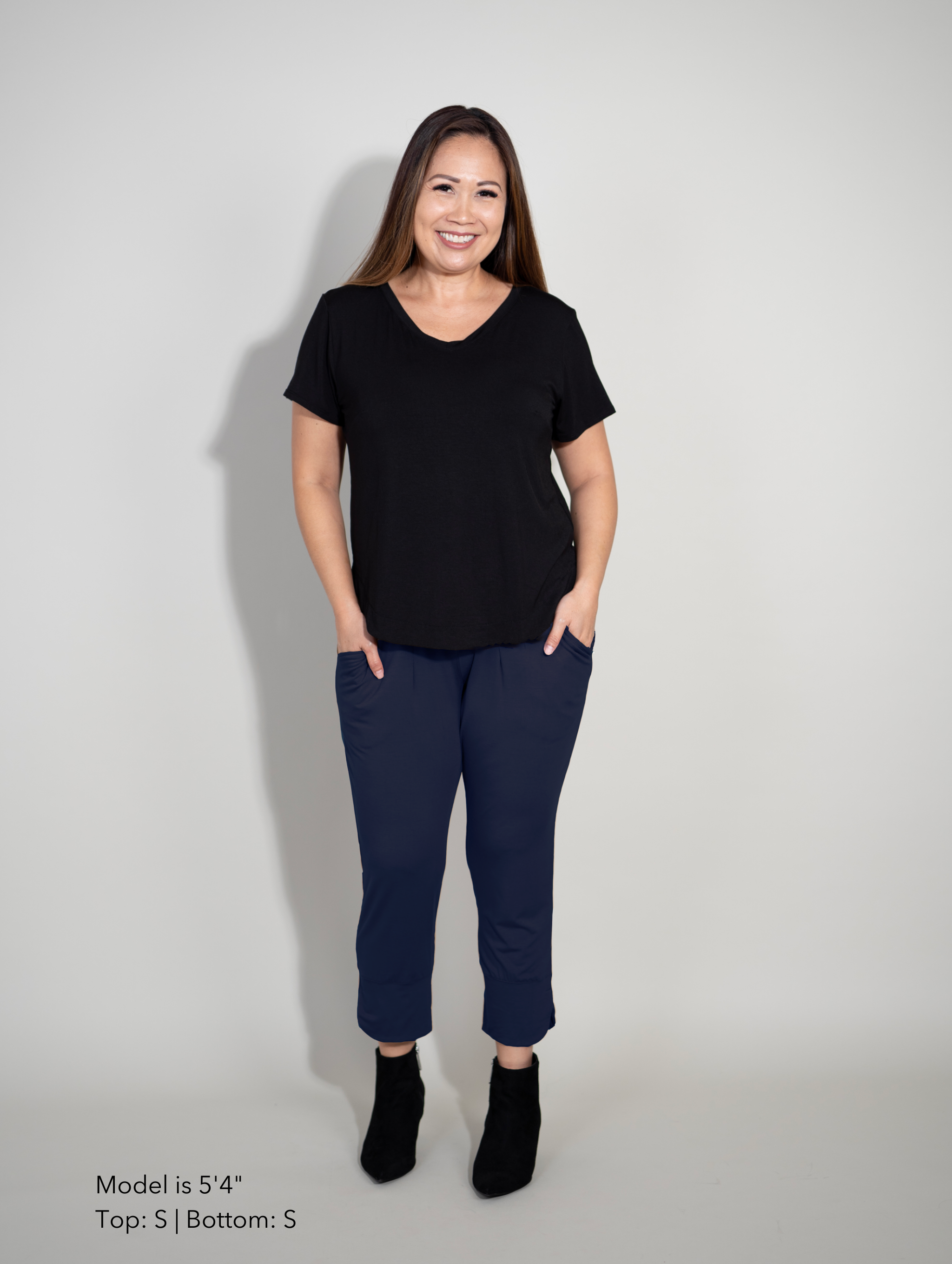 Miki Pant - Midnight Rayon Jersey