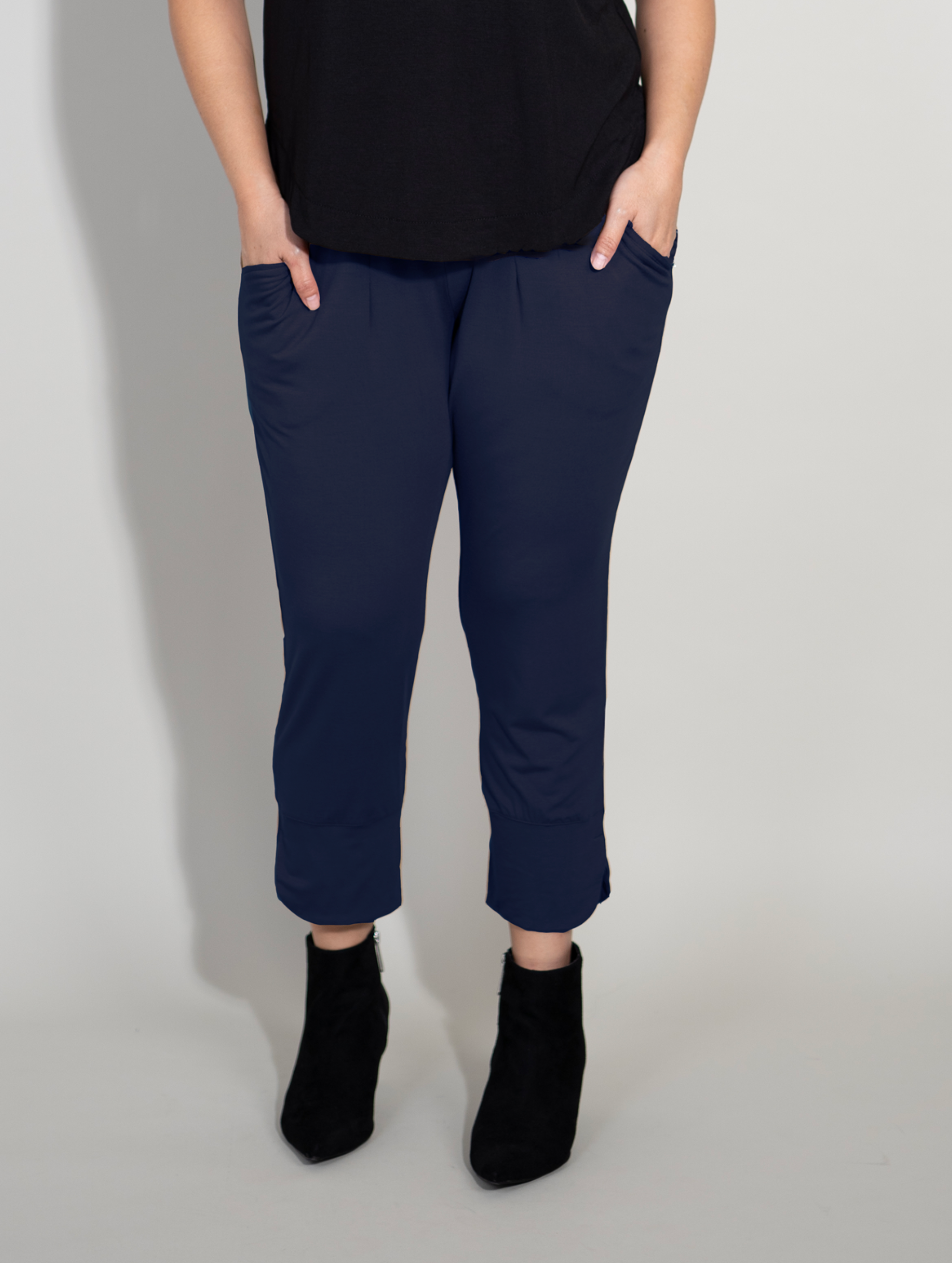 Miki Pant - Midnight Rayon Jersey