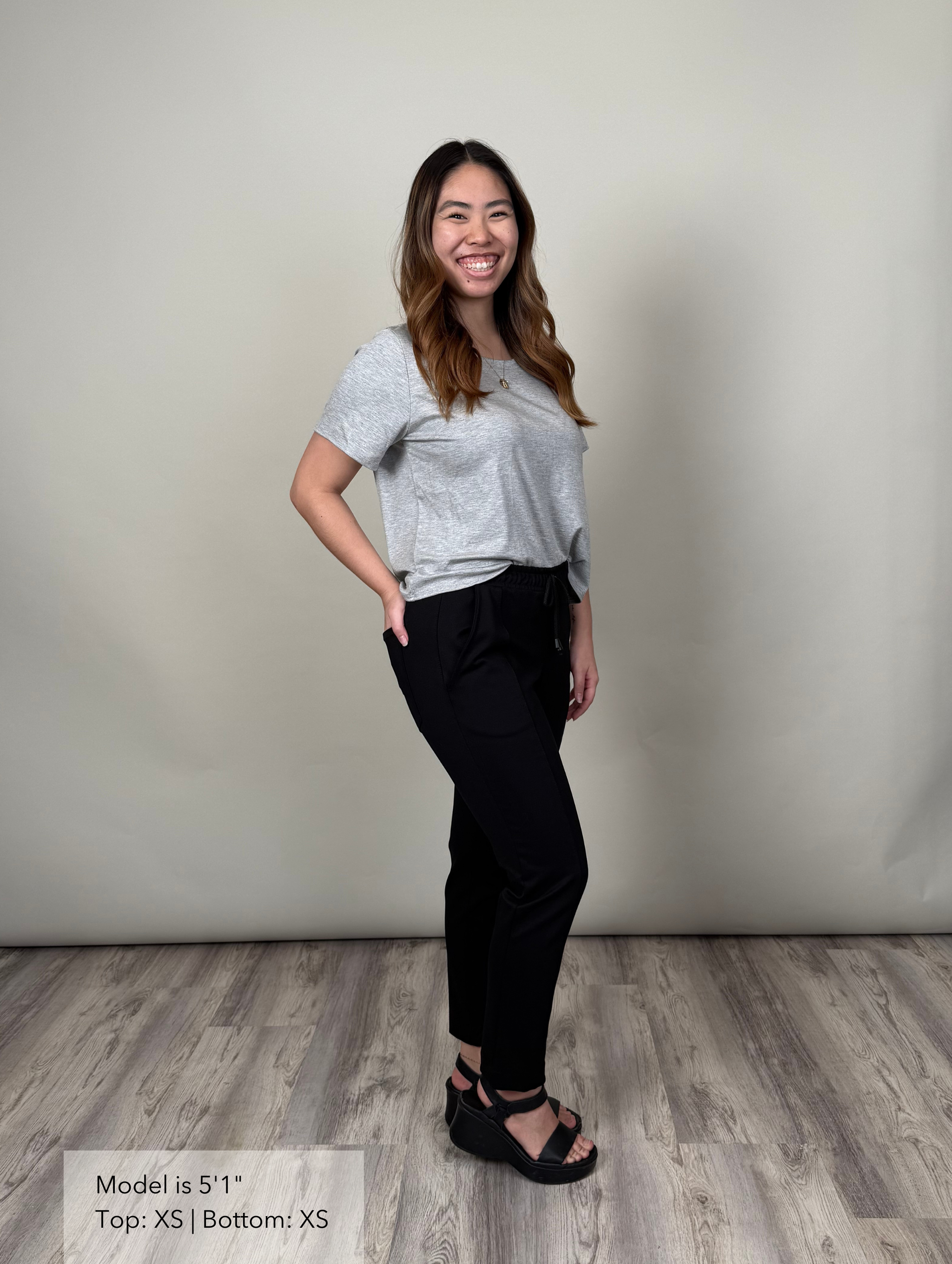 Brooklyn Pant - Black Twill Ponte