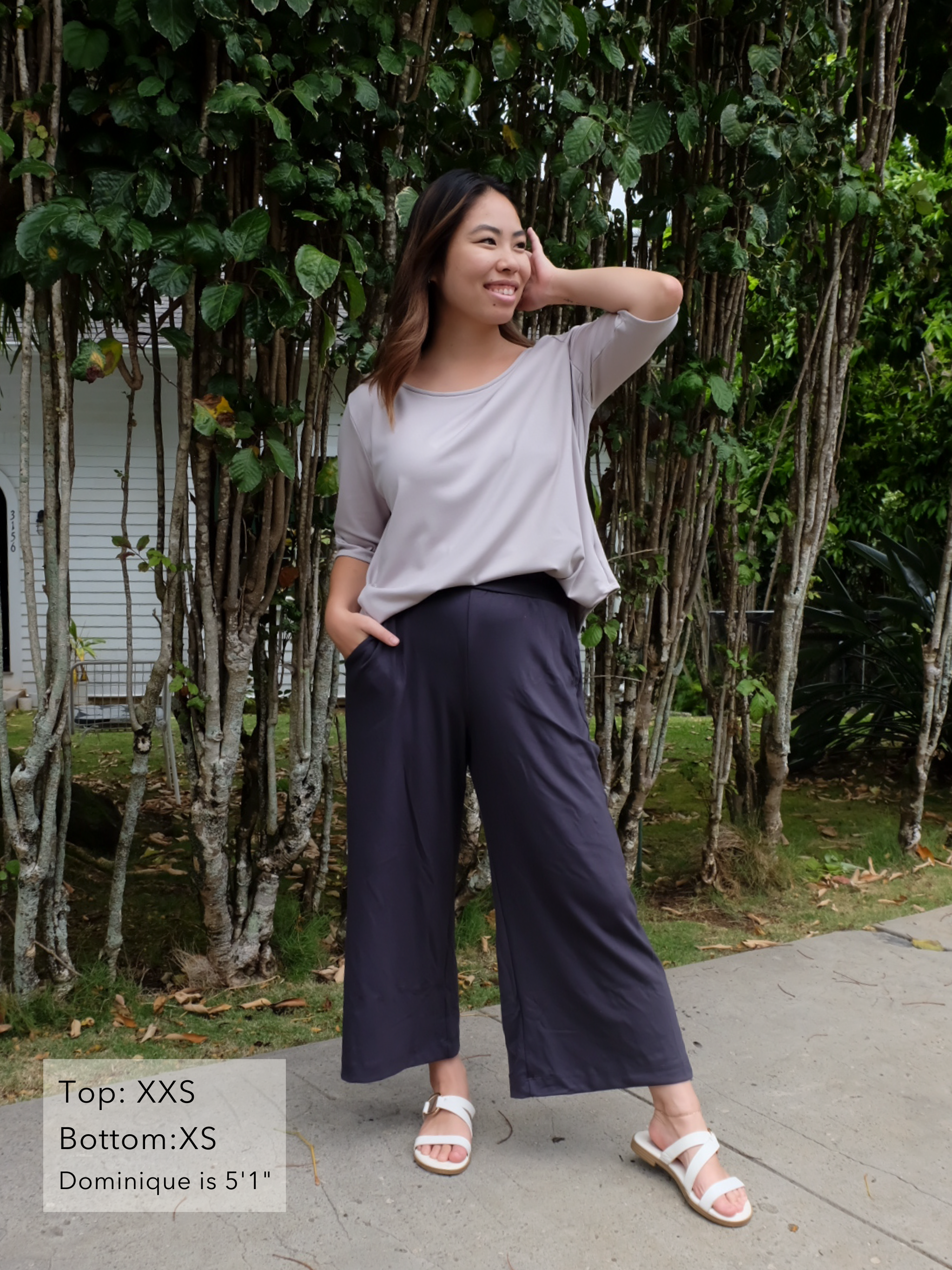 Hannah Top - Grey Skies Soft Ponte