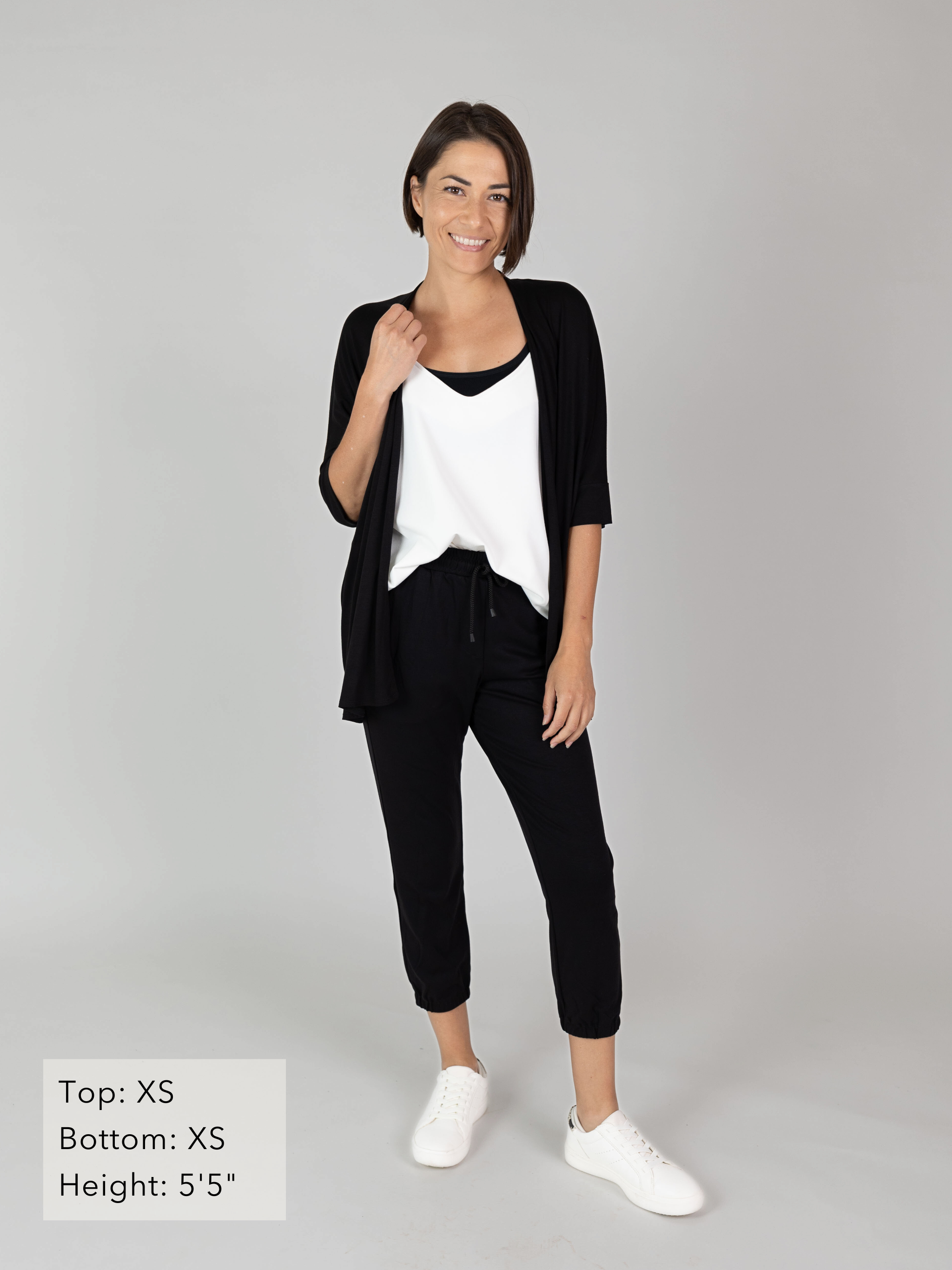 Loren Kimono - Black Rayon Jersey