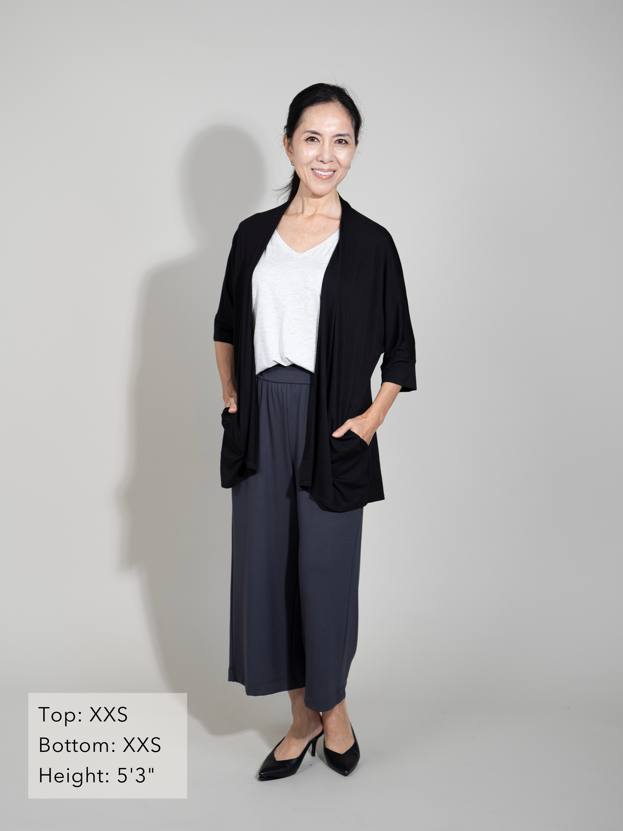 Loren Kimono - Black Soft Ponte