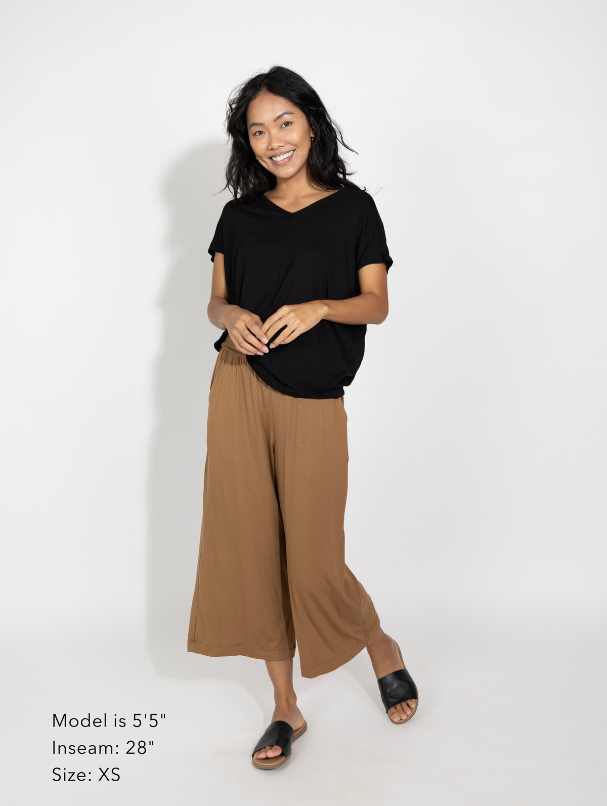 Milo Pant - Caramel Rayon Jersey | Allison Izu