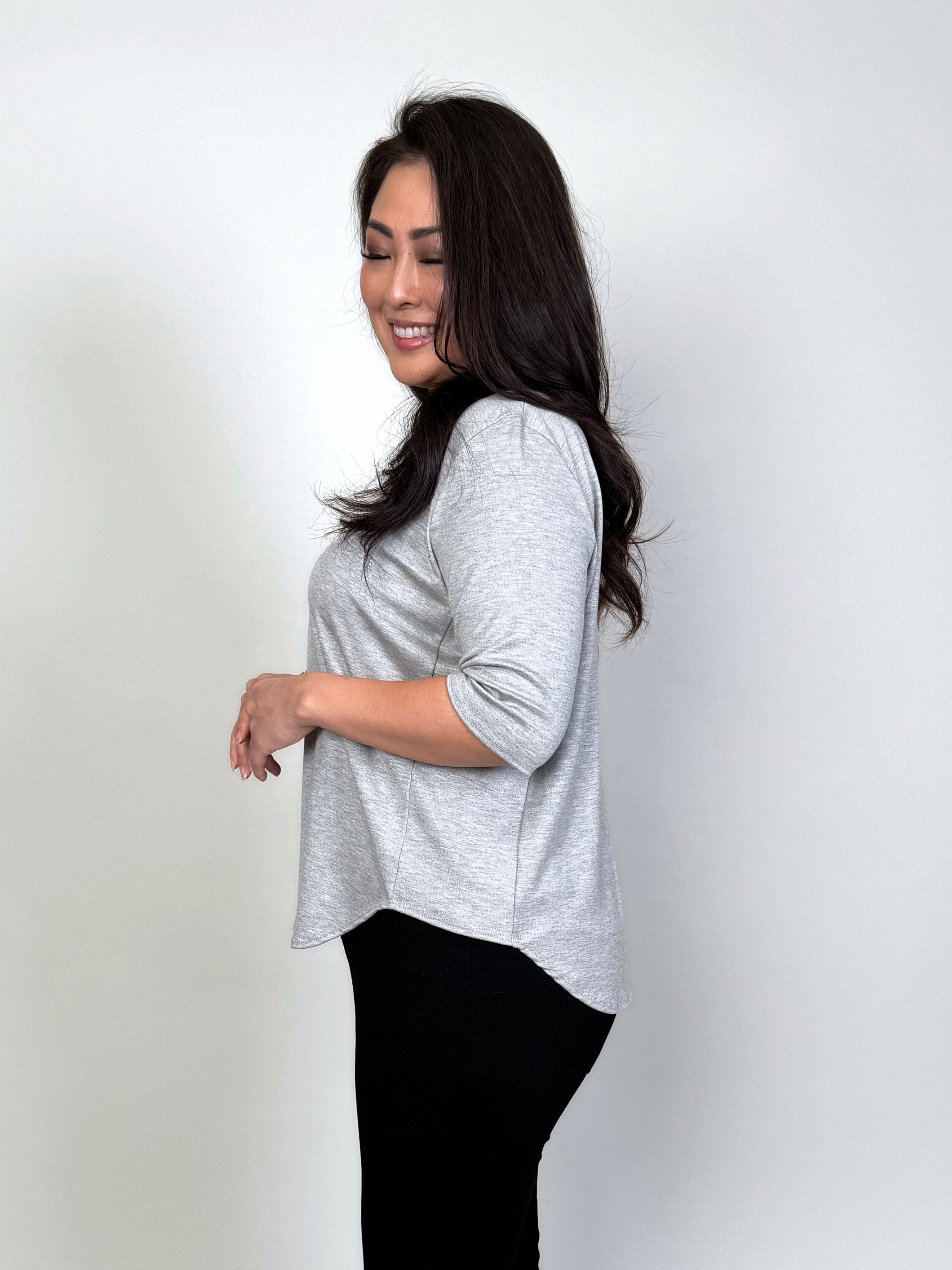 Hannah Top - Heather Grey
