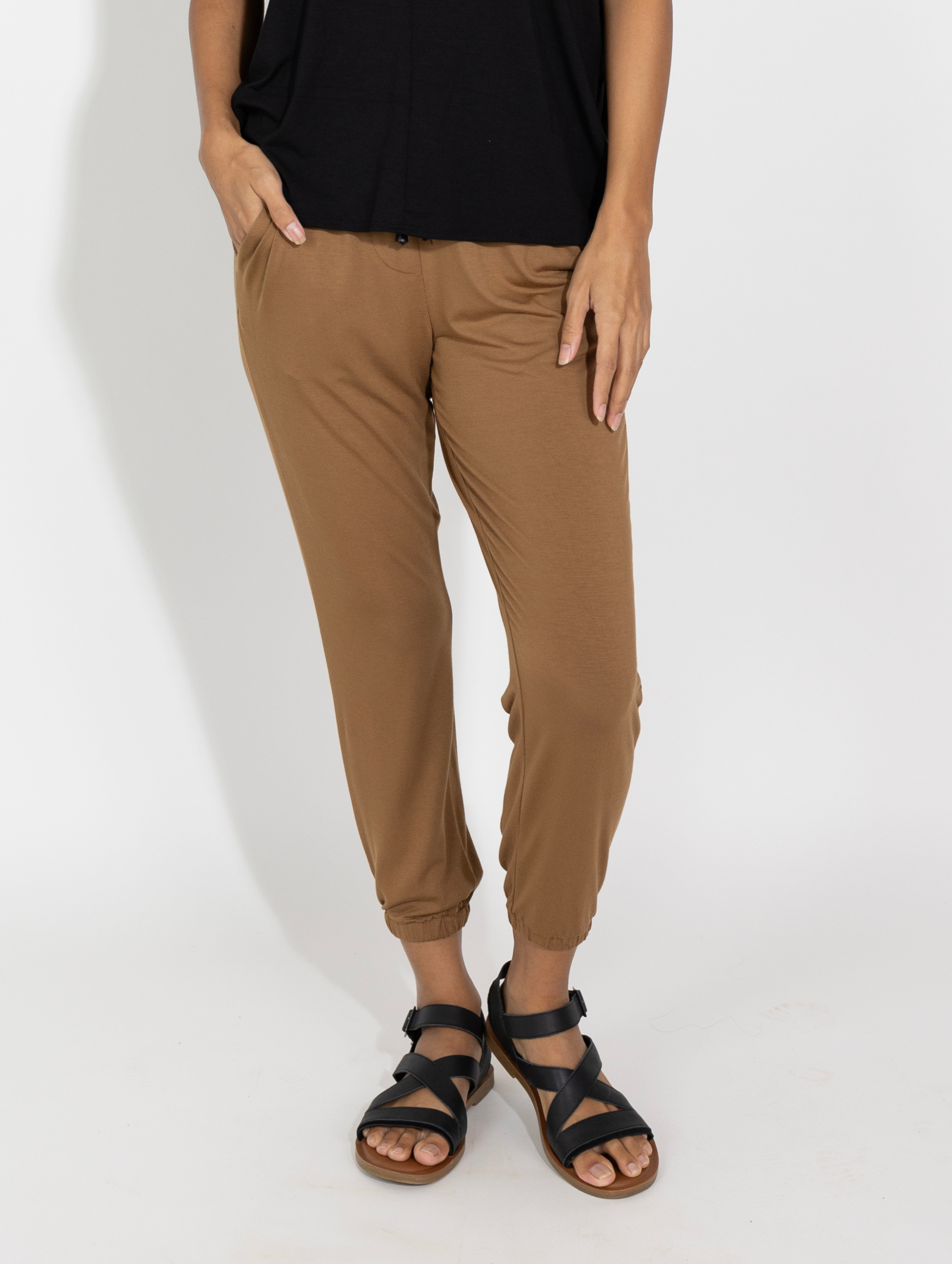 Sunrise Jogger - Caramel Rayon Jersey