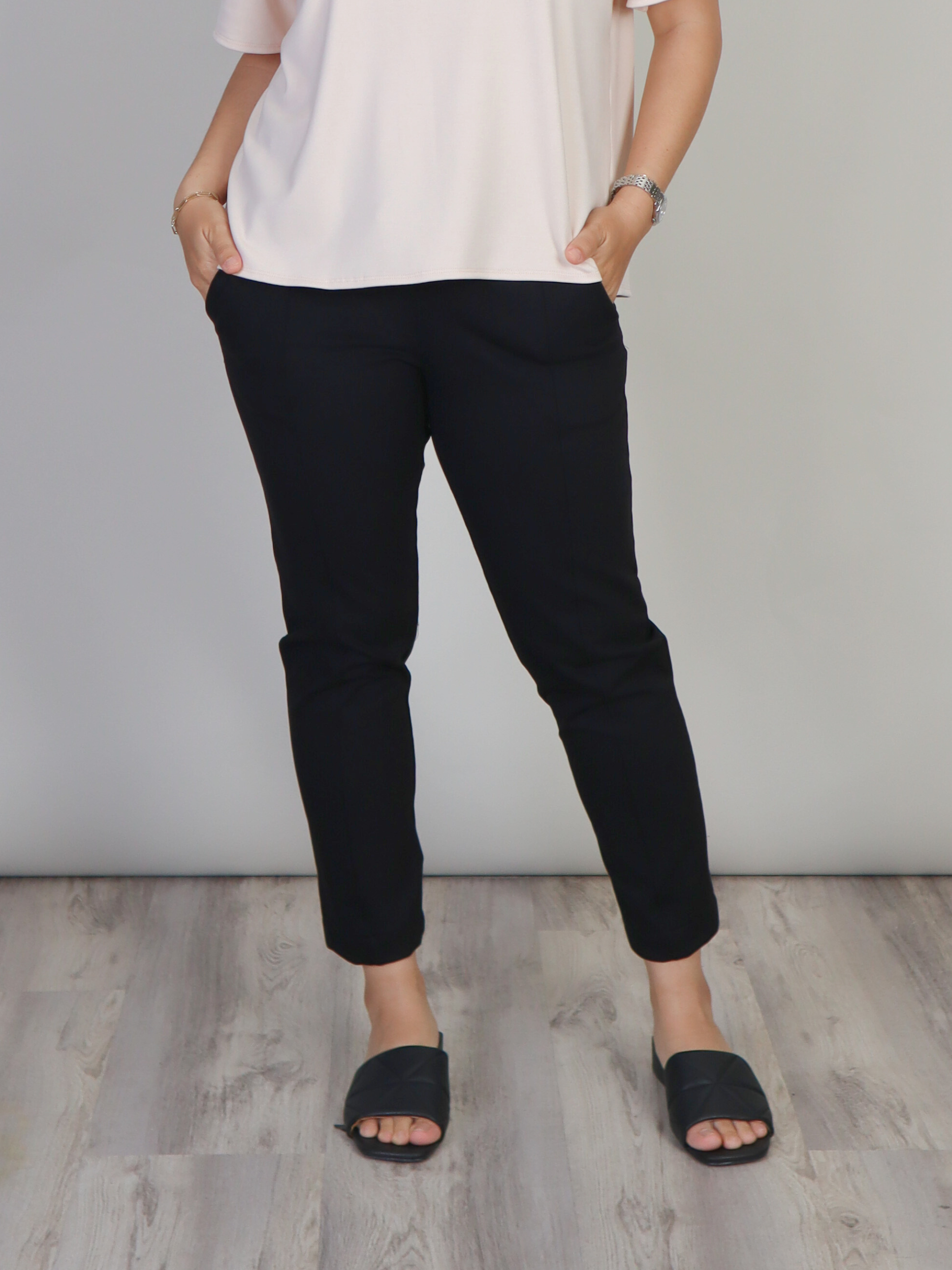 Brooklyn Pant - Black Twill Ponte