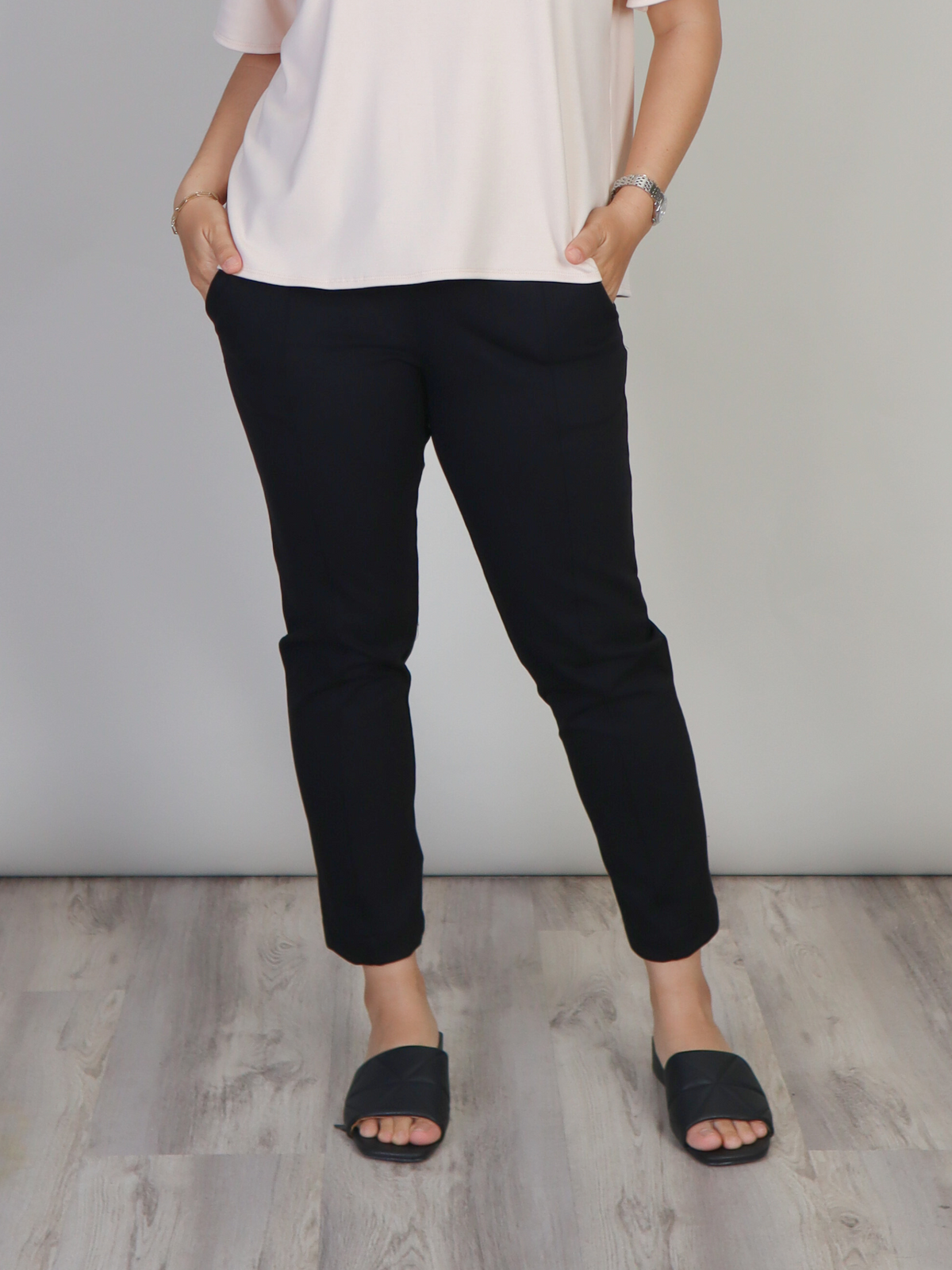 Brooklyn Pant - Black Twill Ponte | Allison Izu