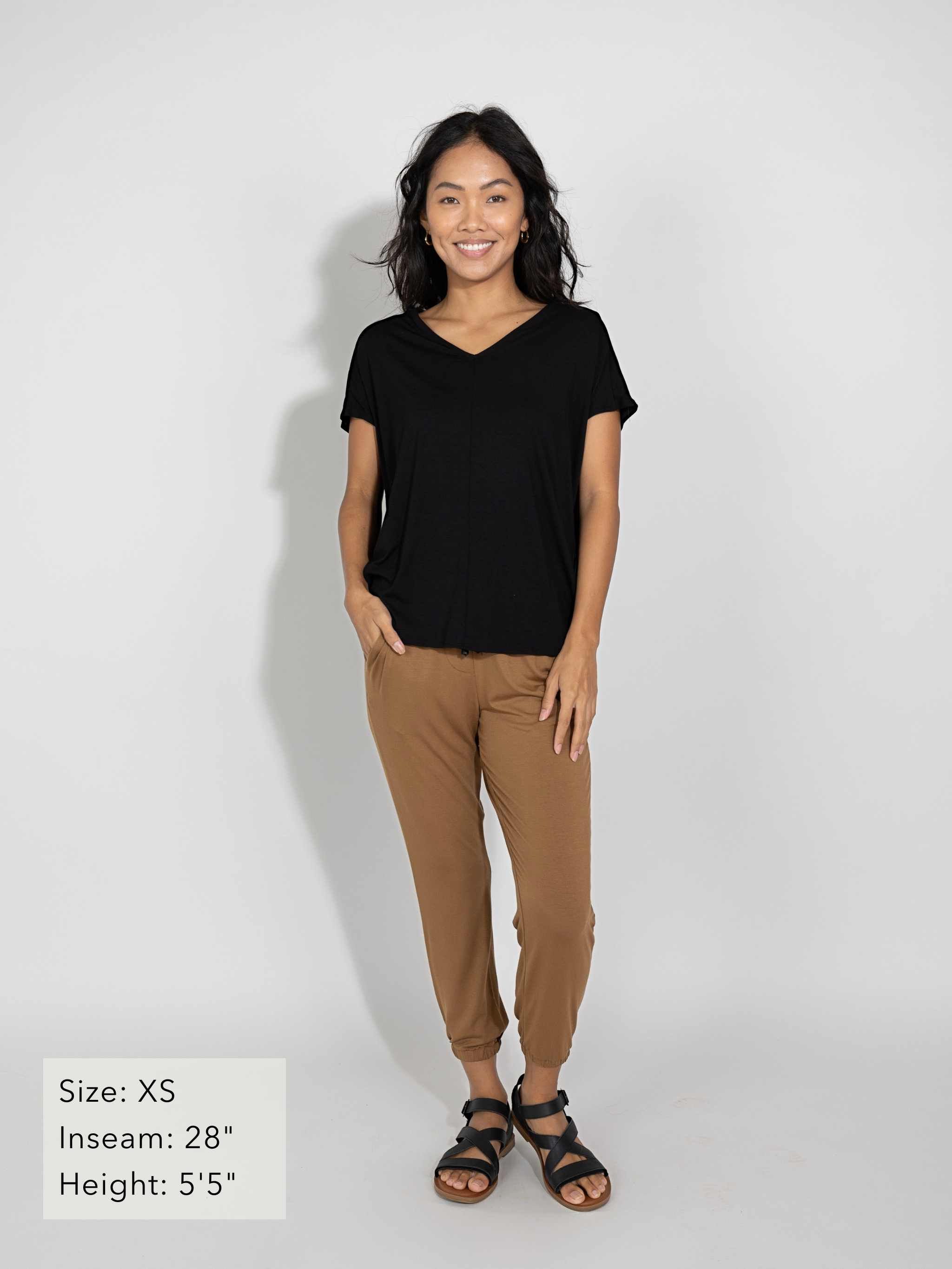 Sunrise Jogger - Caramel Rayon Jersey