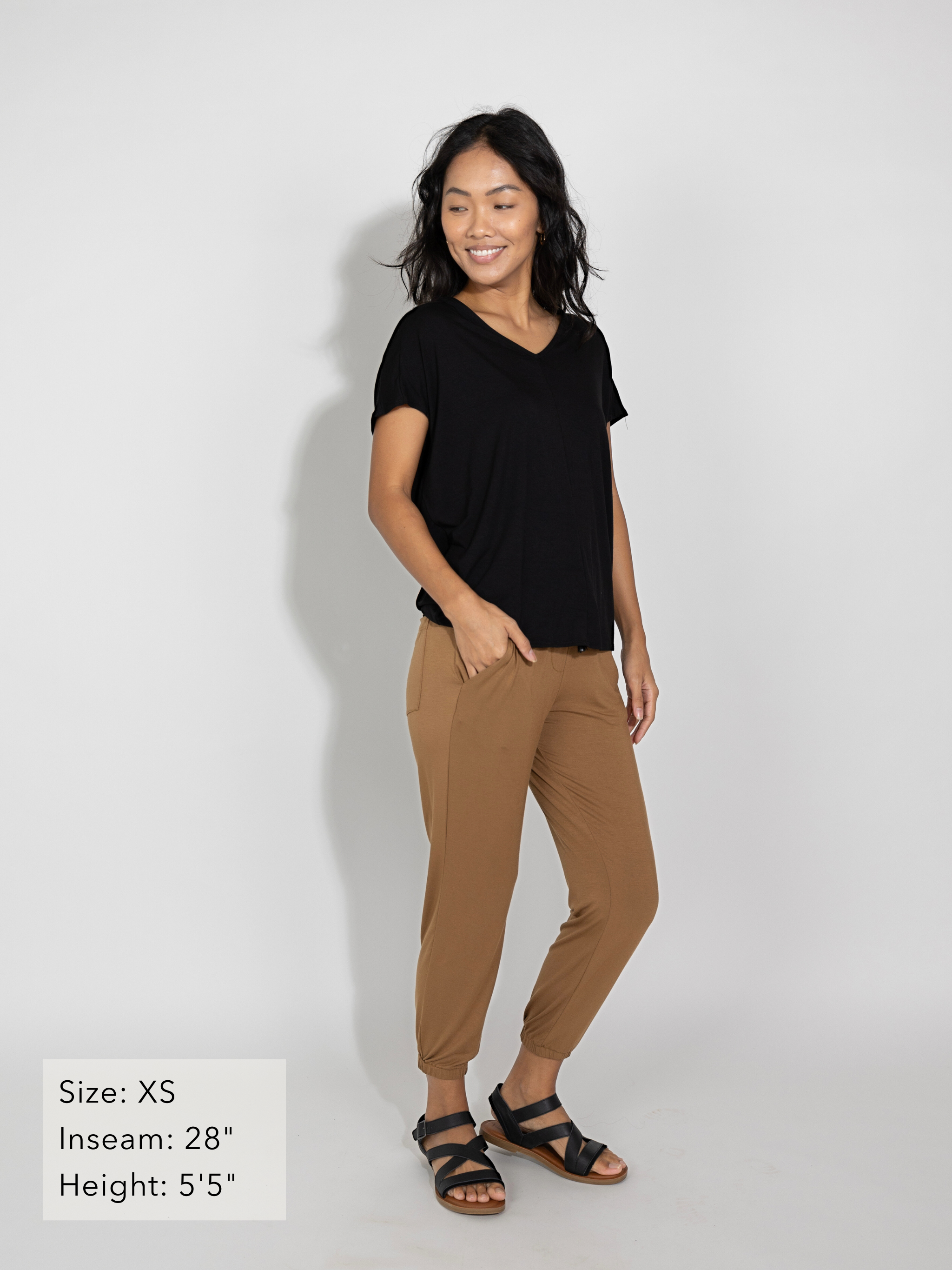 Sunrise Jogger - Caramel Rayon Jersey