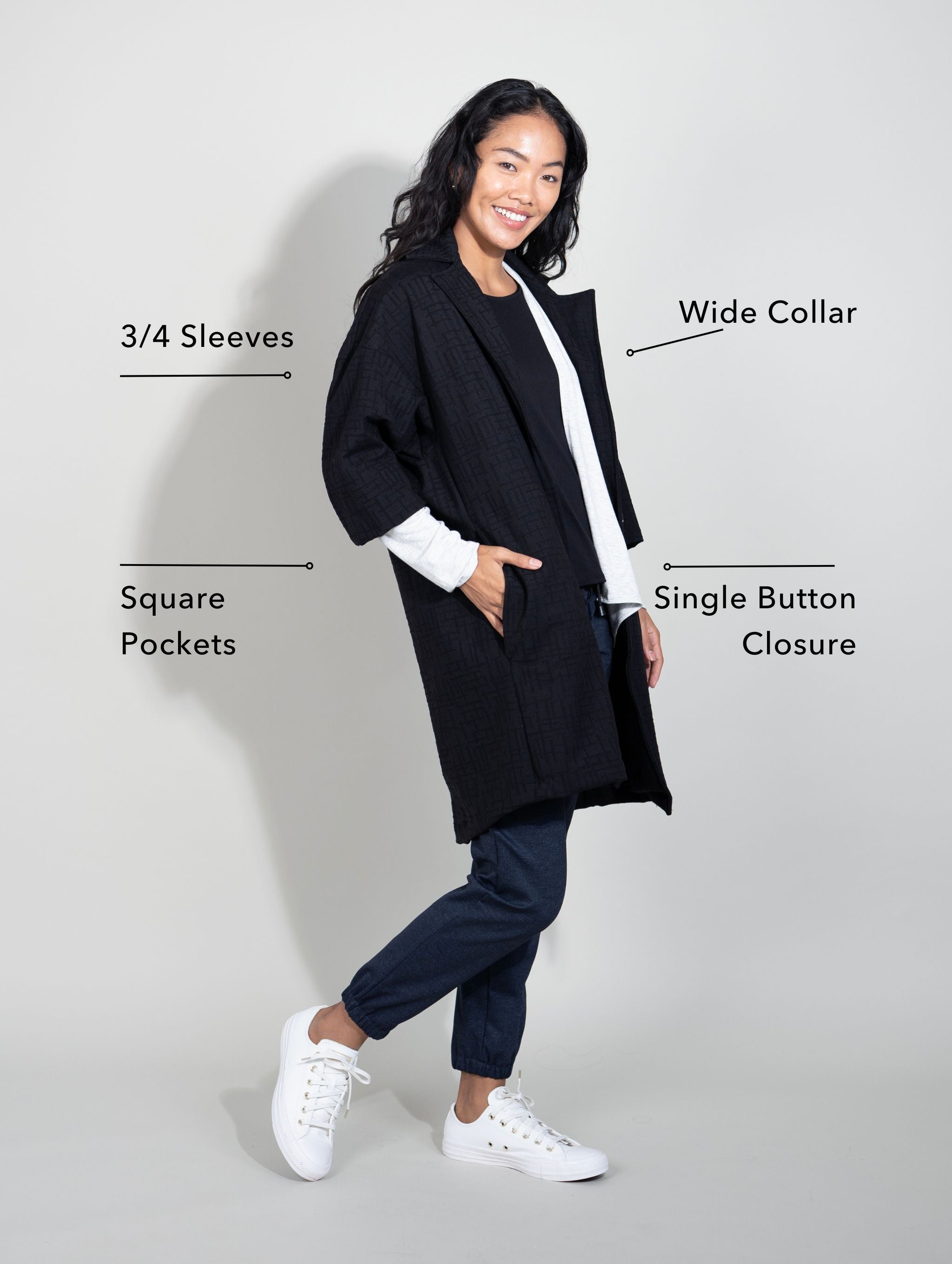 Rachel Coat - Black Maze Ponte