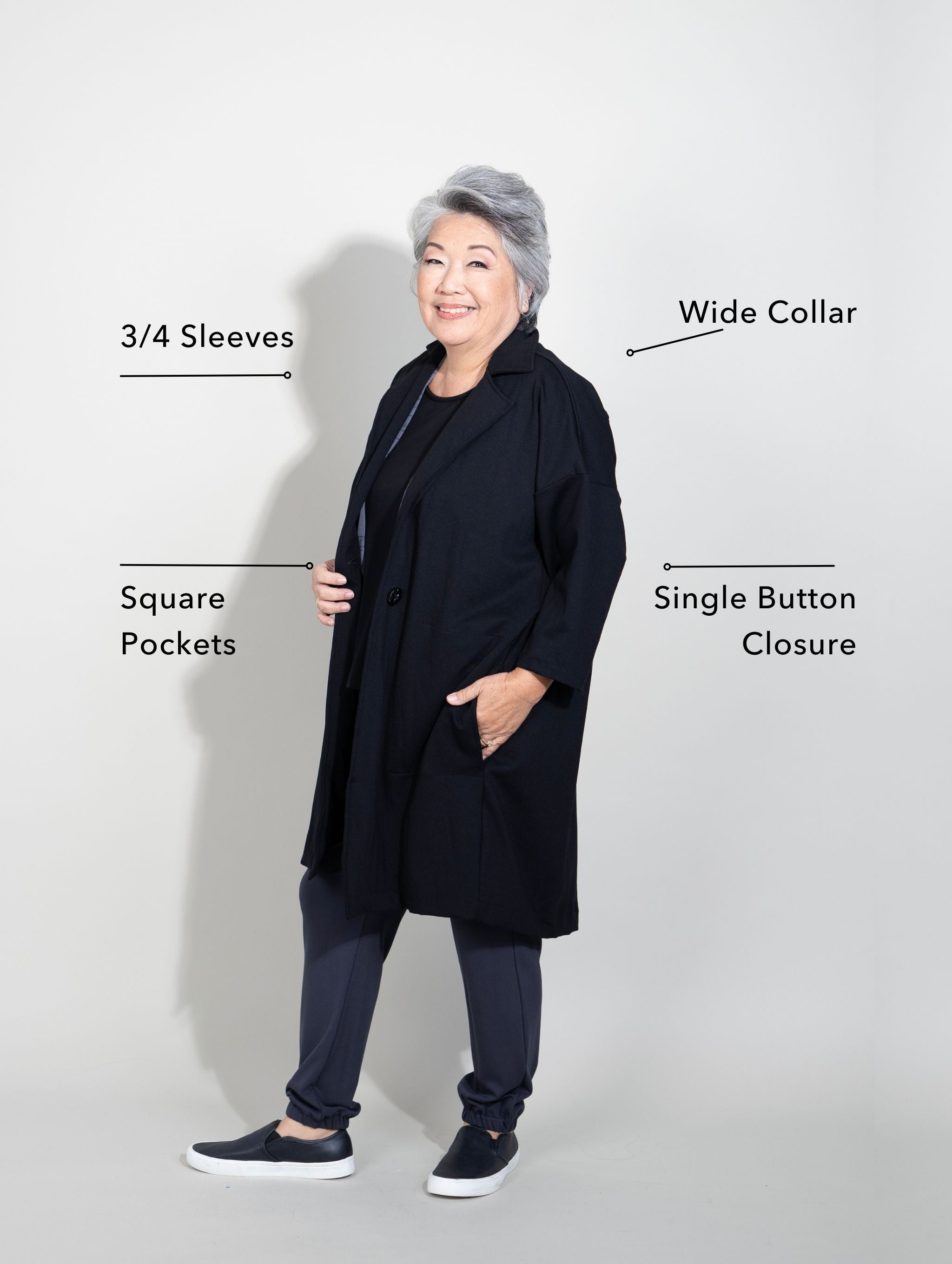 Rachel Coat - Black Ponte