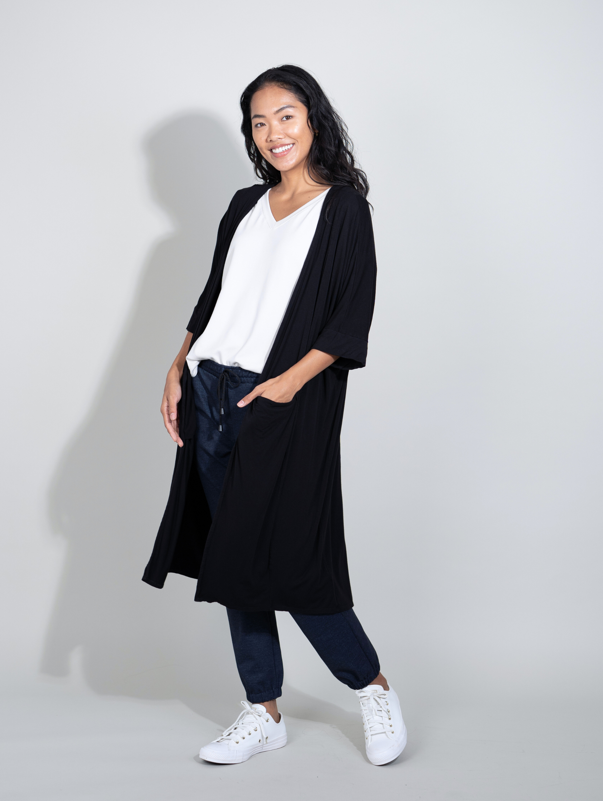 Milla Duster - Black Rayon Jersey