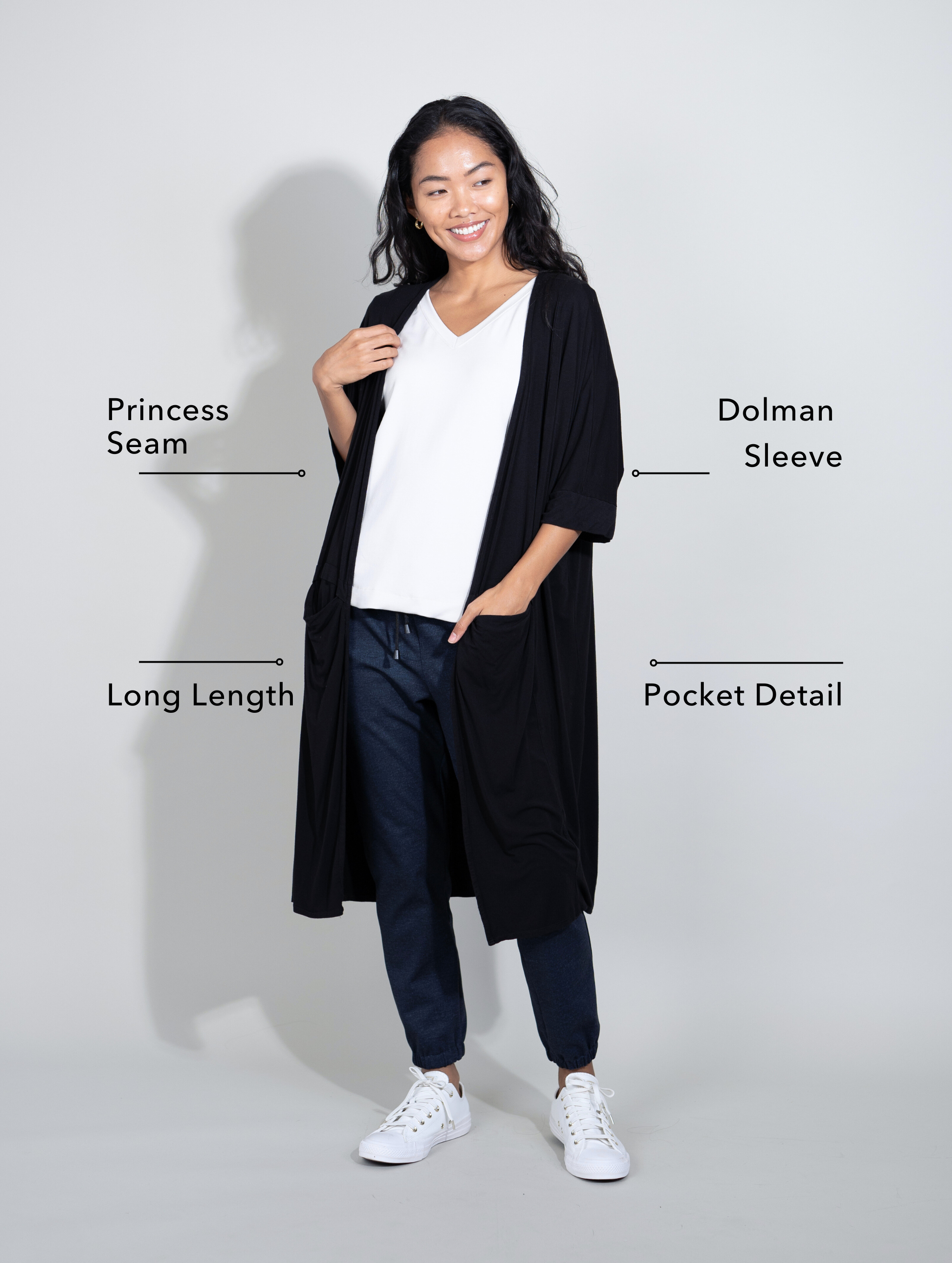 Milla Duster - Black Rayon Jersey