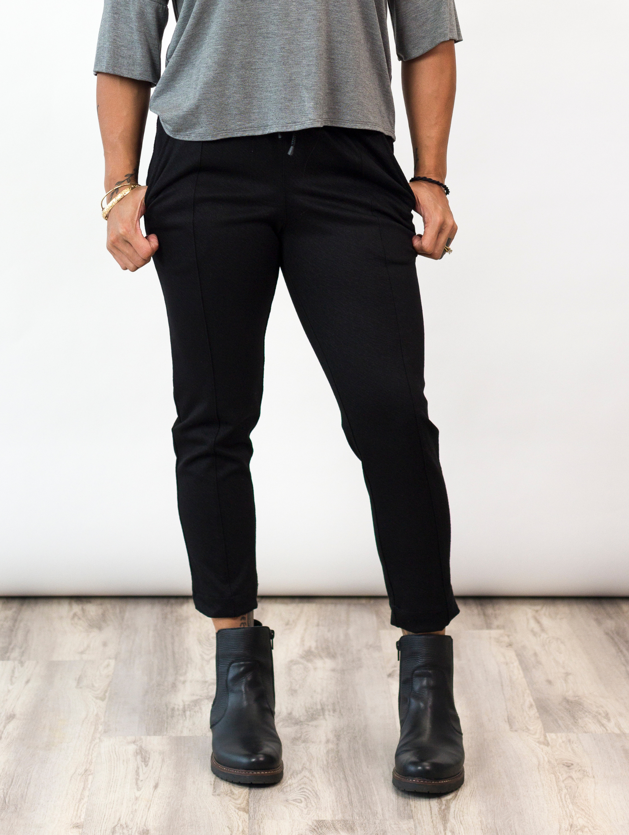 Brooklyn Pant - Black Twill Ponte
