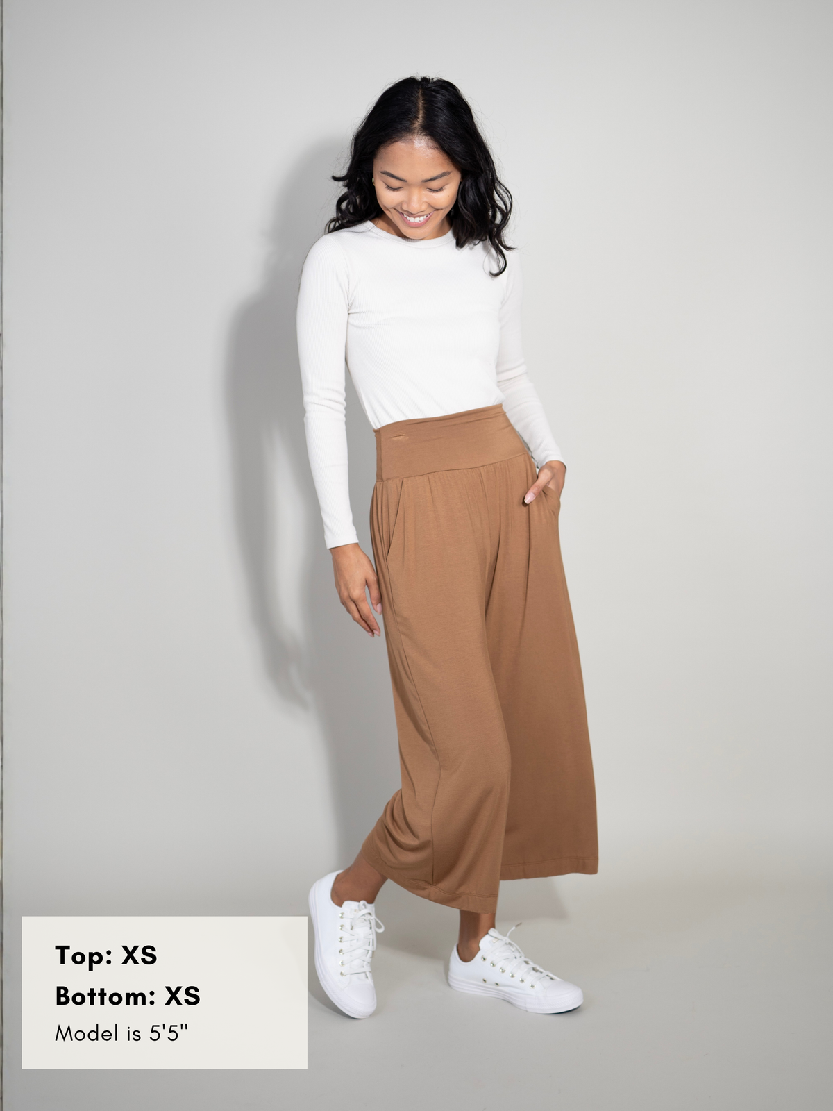 Milo Pant - Caramel Rayon Jersey | Allison Izu