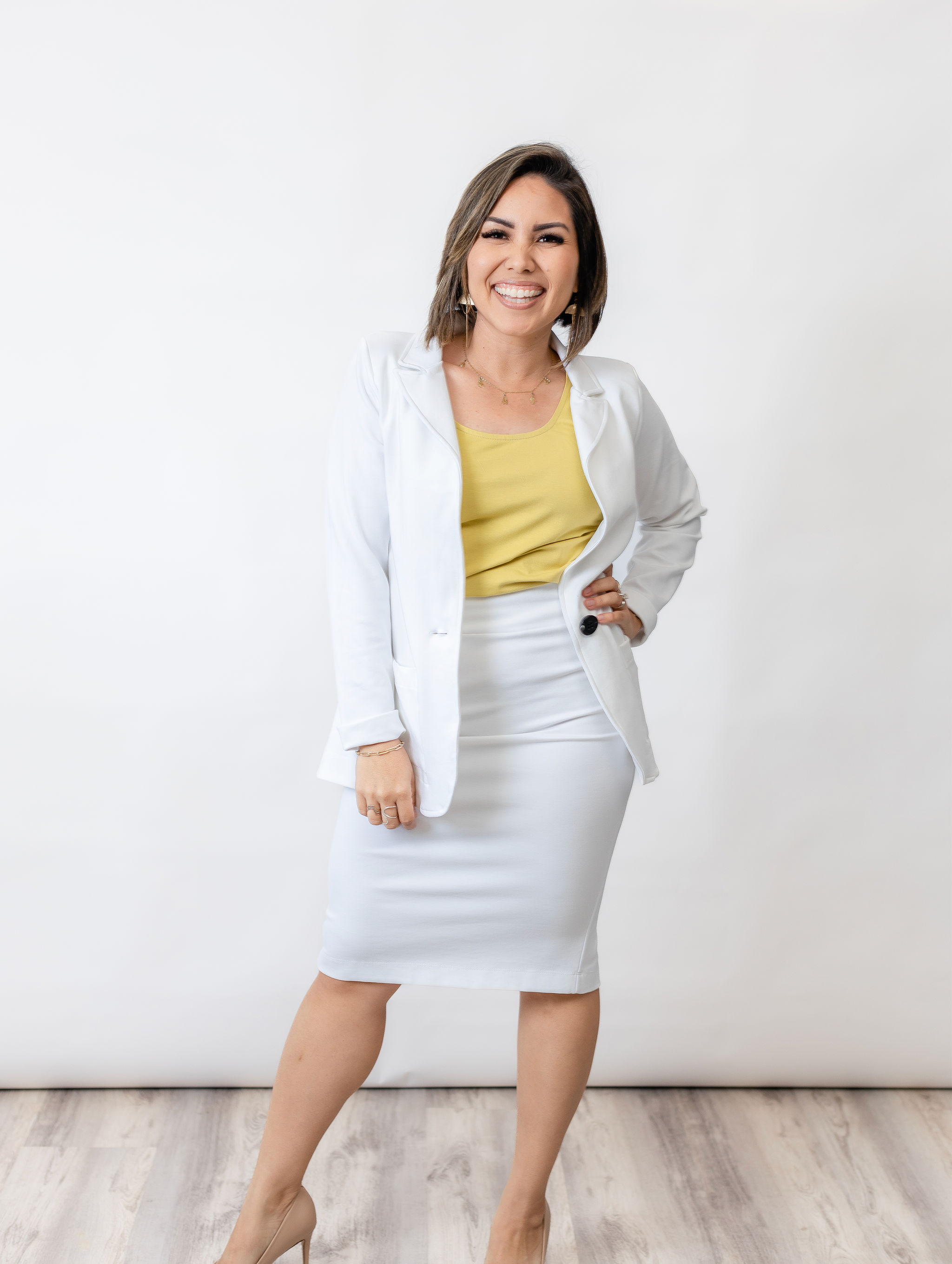 FINAL SALE: Cali Skirt - White Double Knit