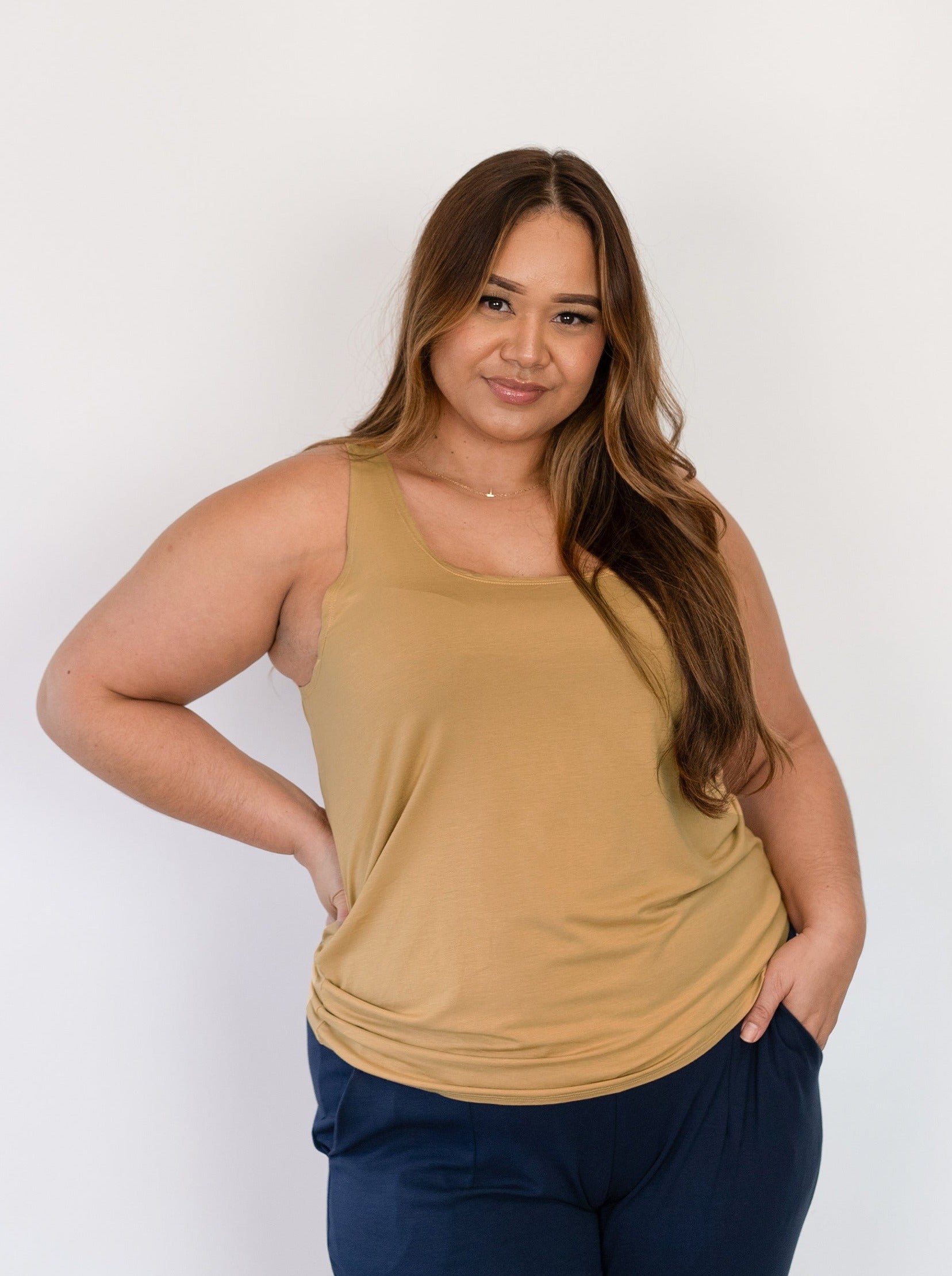 FINAL SALE: Tori Tank - Goldenrod Rayon Jersey