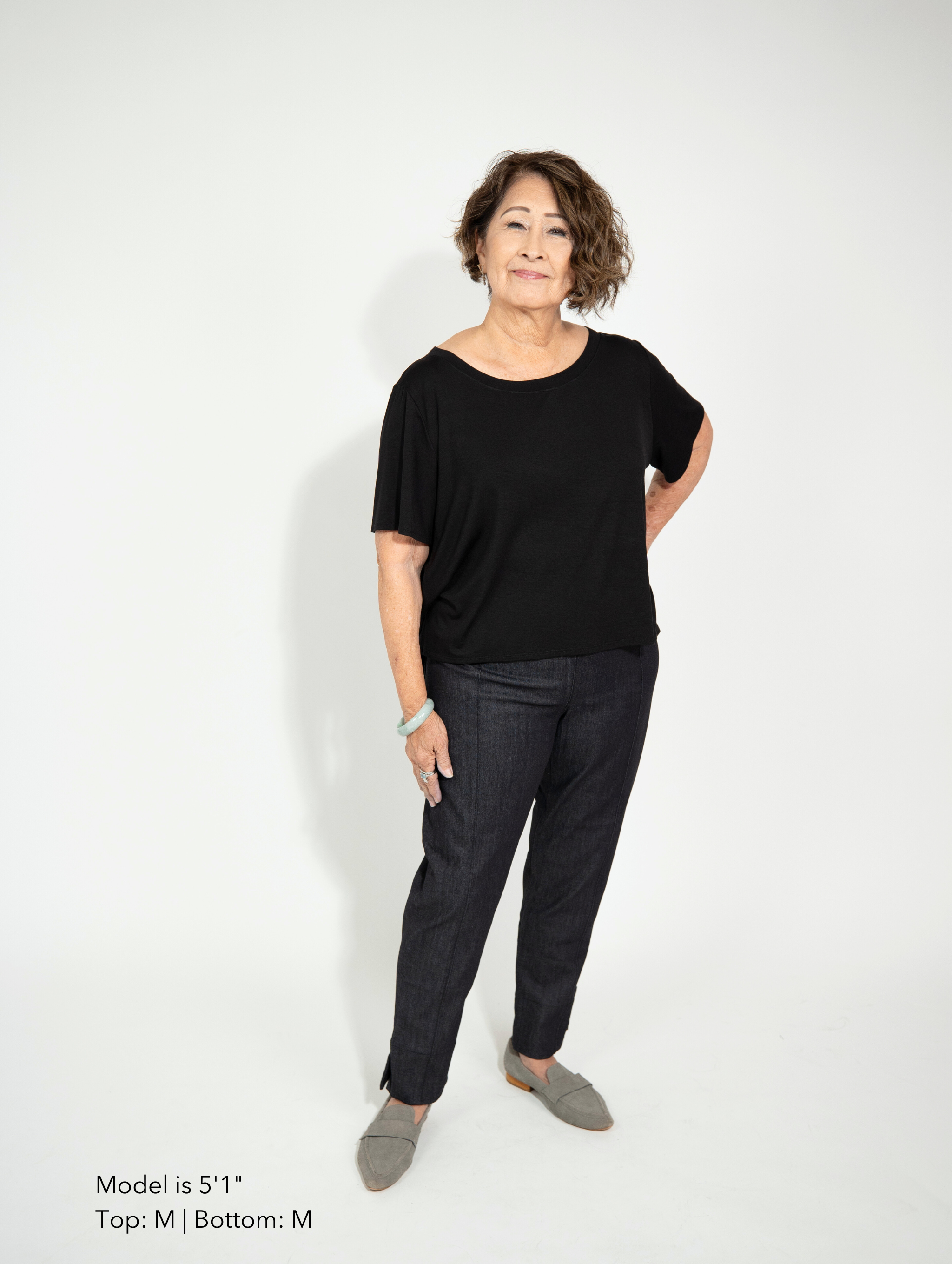 Emi Top - Black Rayon Jersey