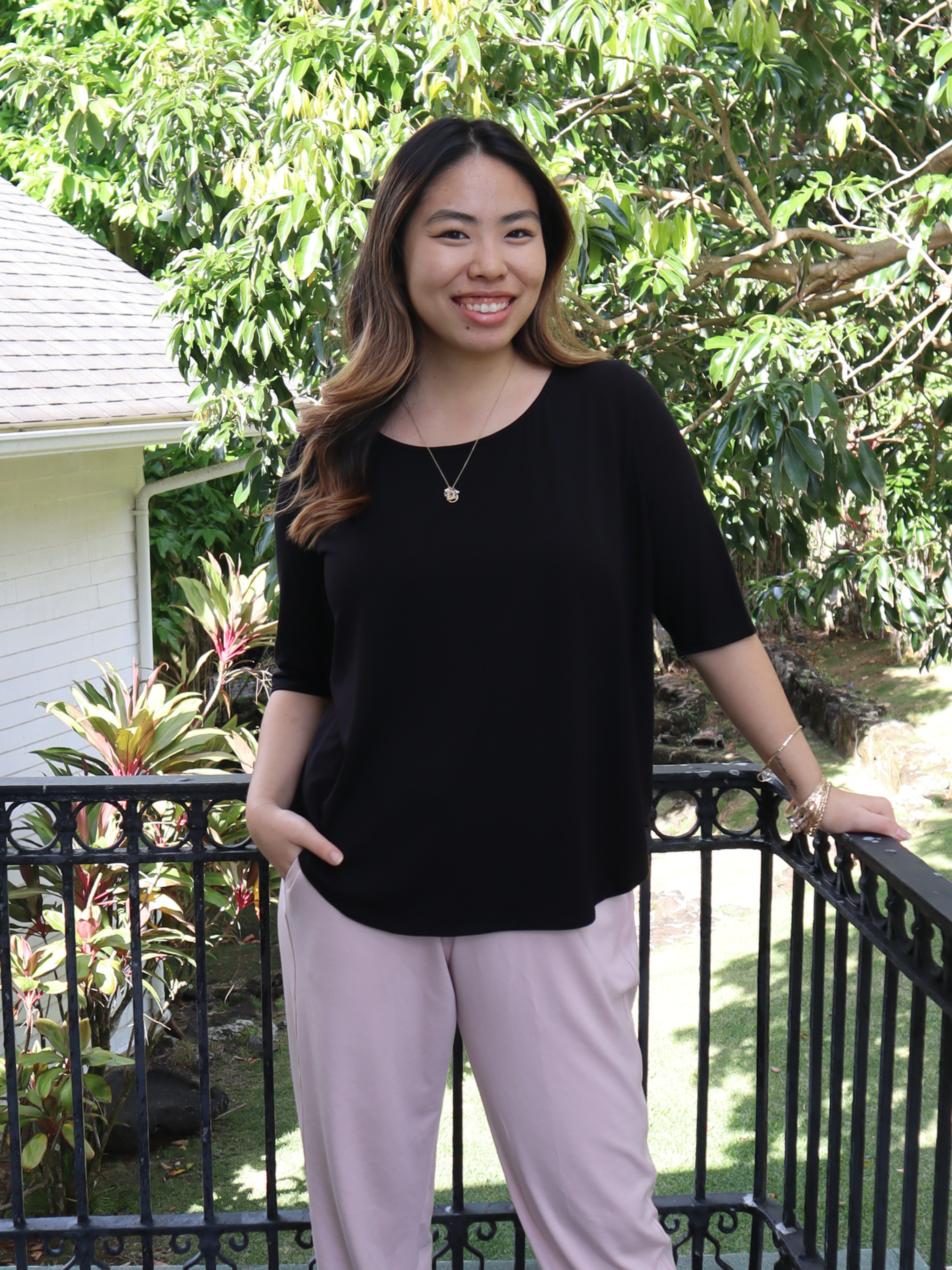 Hannah Top - Black Soft Ponte