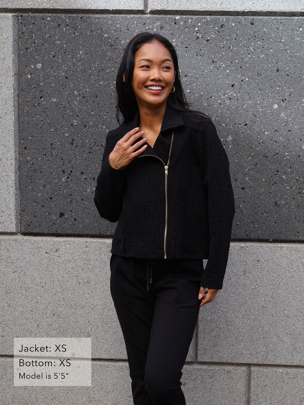 Harley Jacket - Black Maze Ponte | Allison Izu