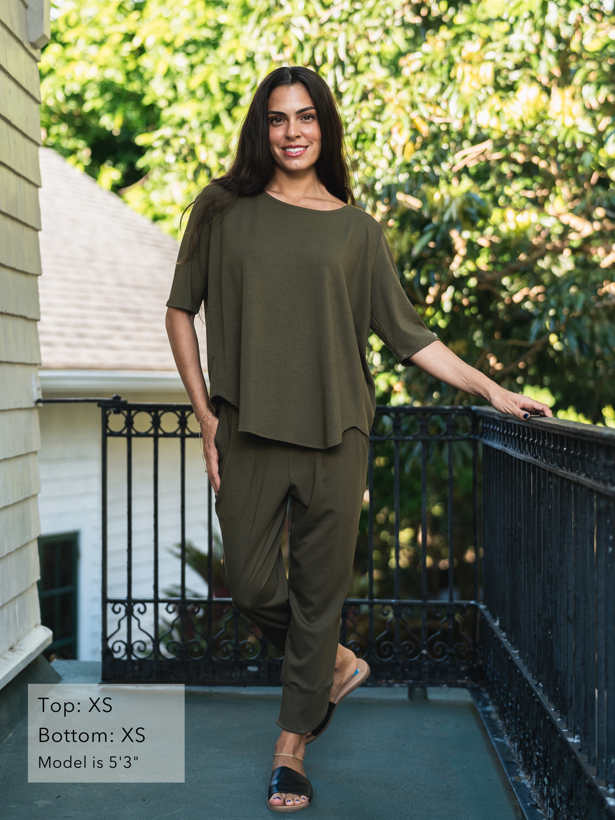 Hannah Top - Moss Soft Ponte