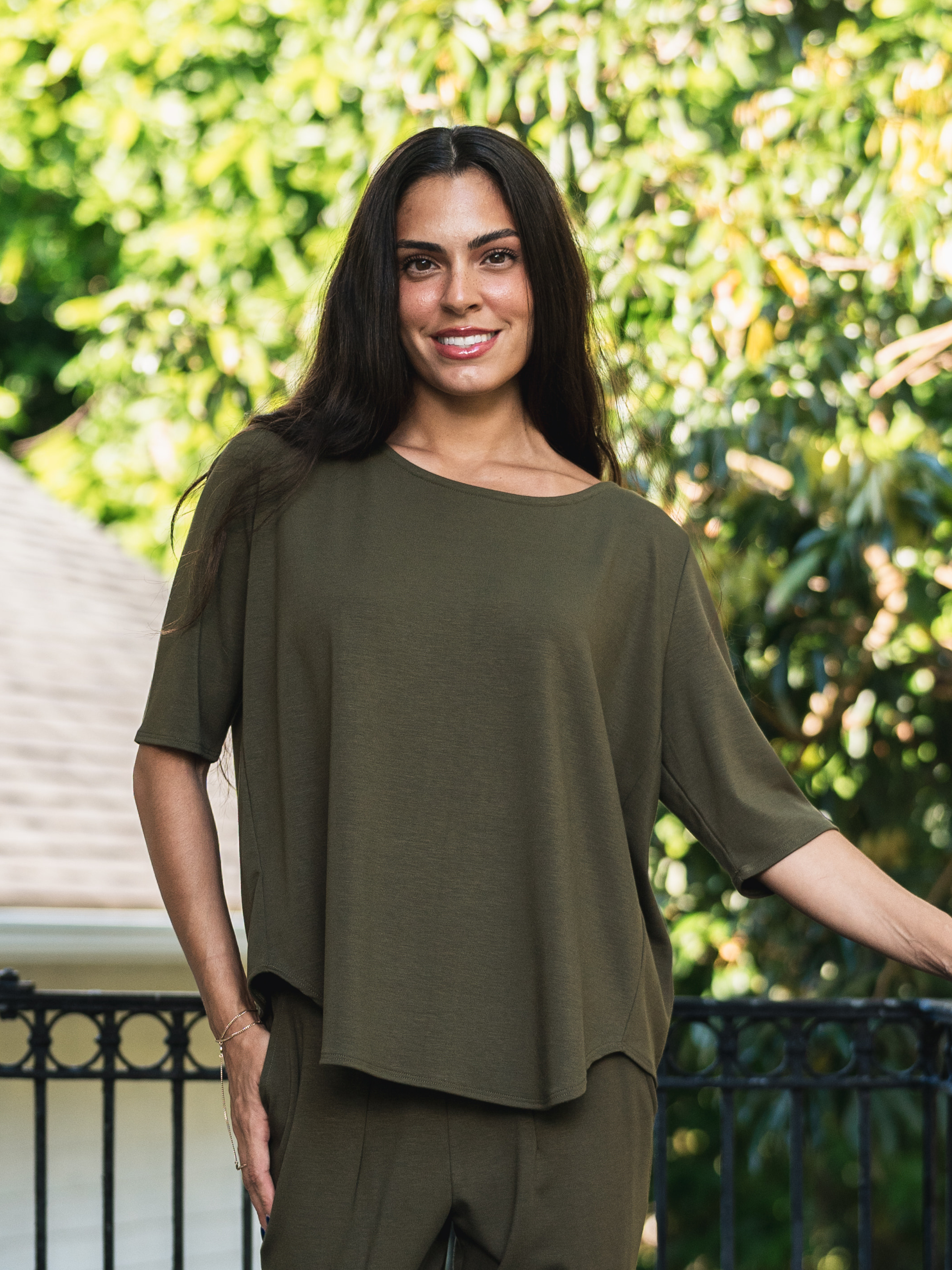 Hannah Top - Moss Soft Ponte