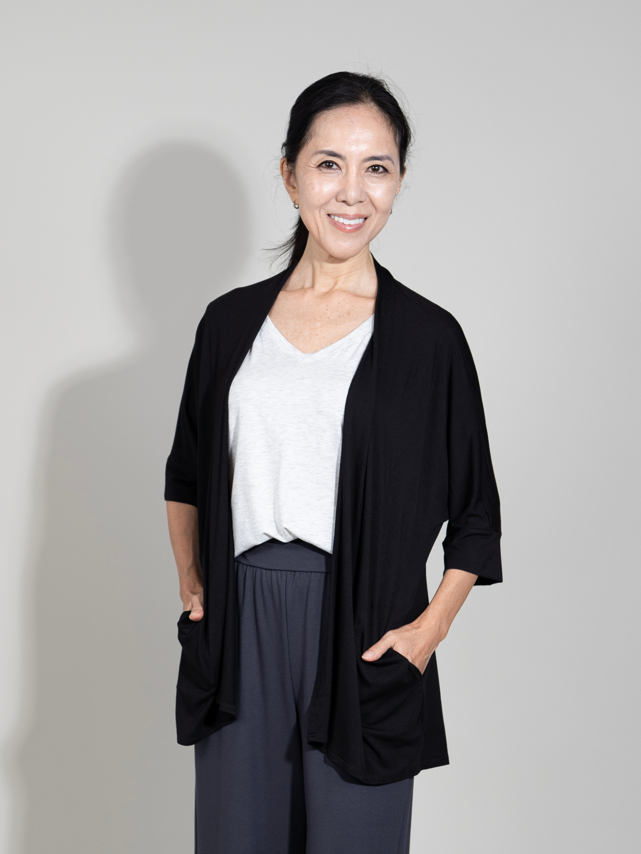 Loren Kimono - Black Soft Ponte