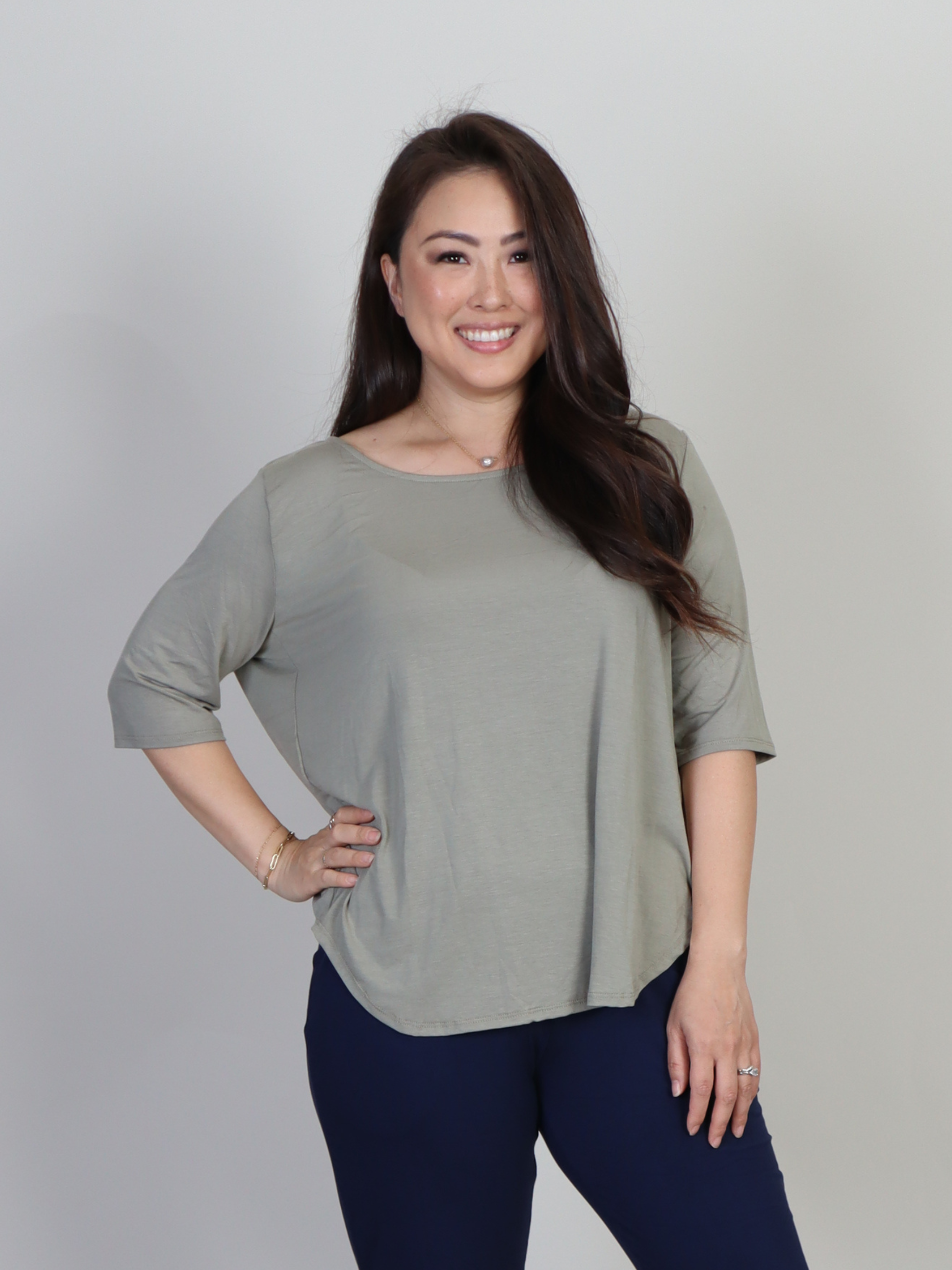 Hannah Top - Matcha Rayon Jersey