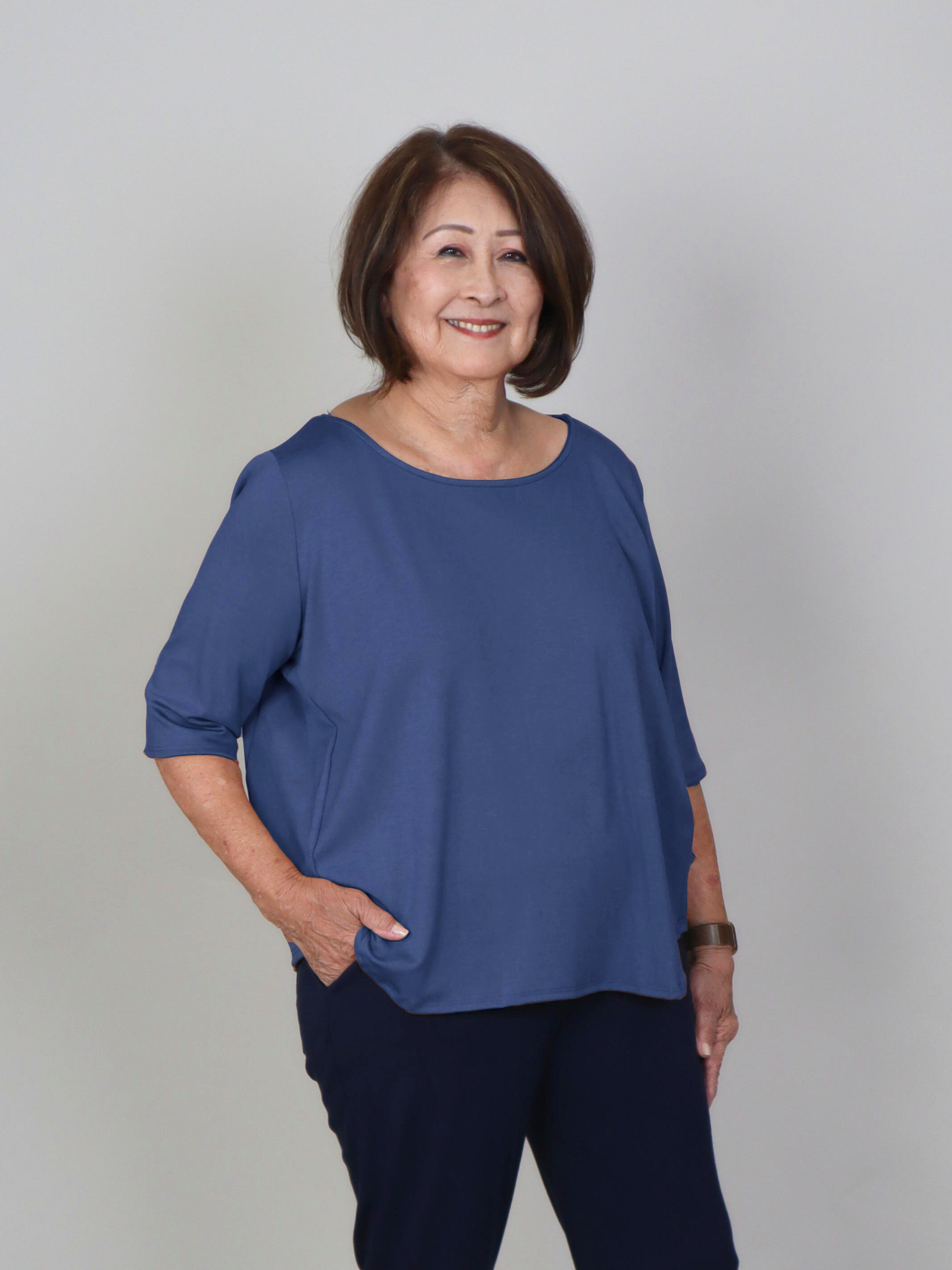 Hannah Top - Ocean Rayon Jersey