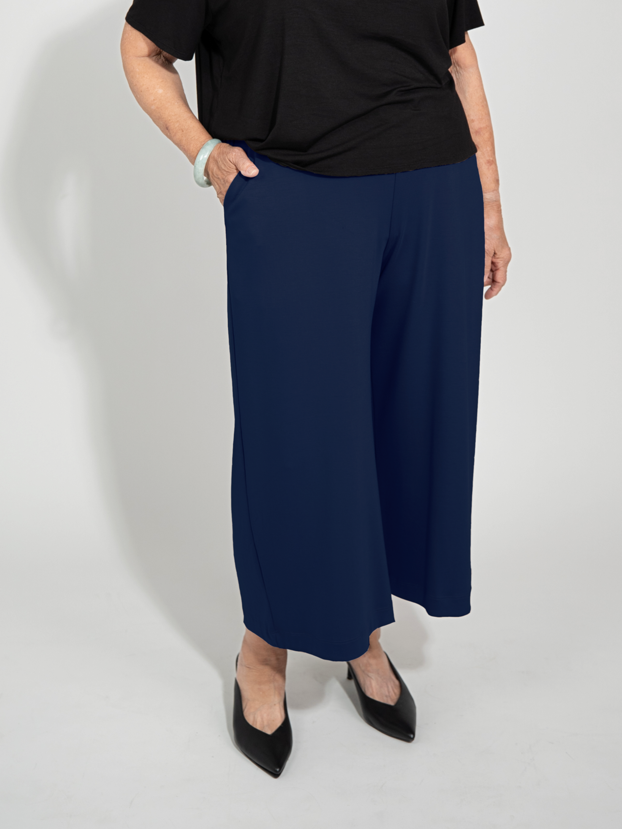 Milo Pant - Midnight Rayon Jersey