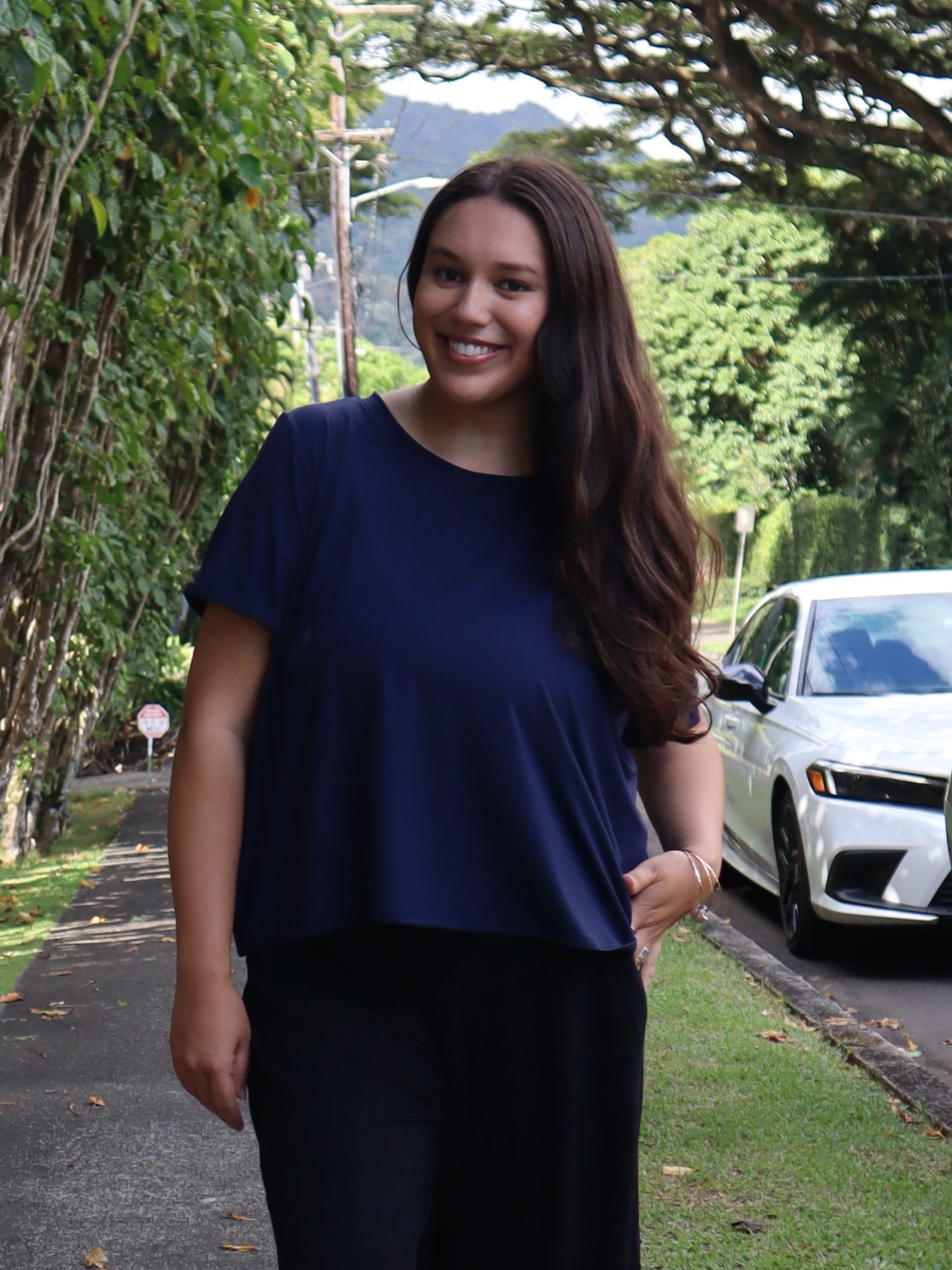 Emi Top - Midnight Rayon Jersey
