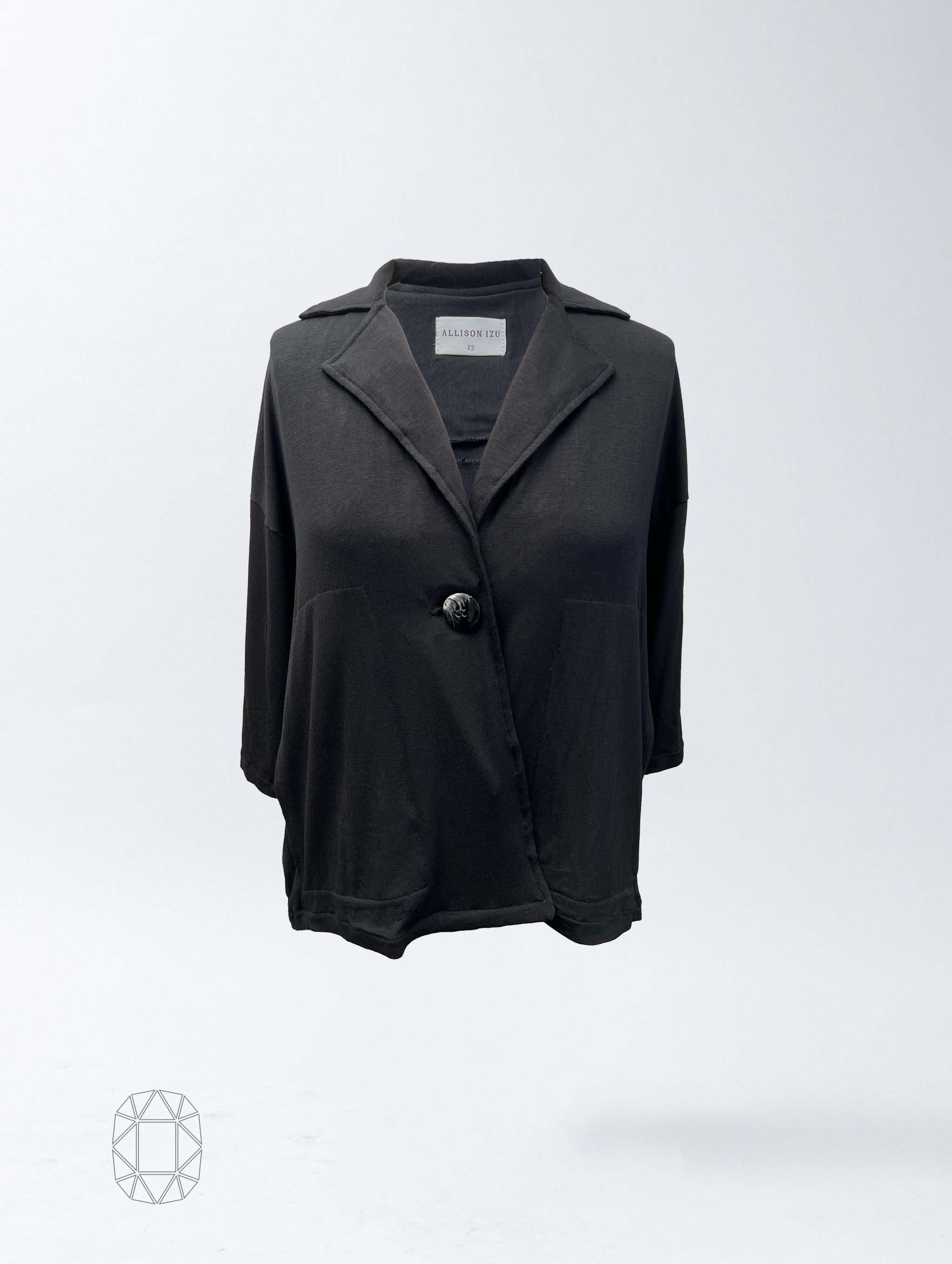 Bryce Jacket - Lightweight Black Rayon Jersey