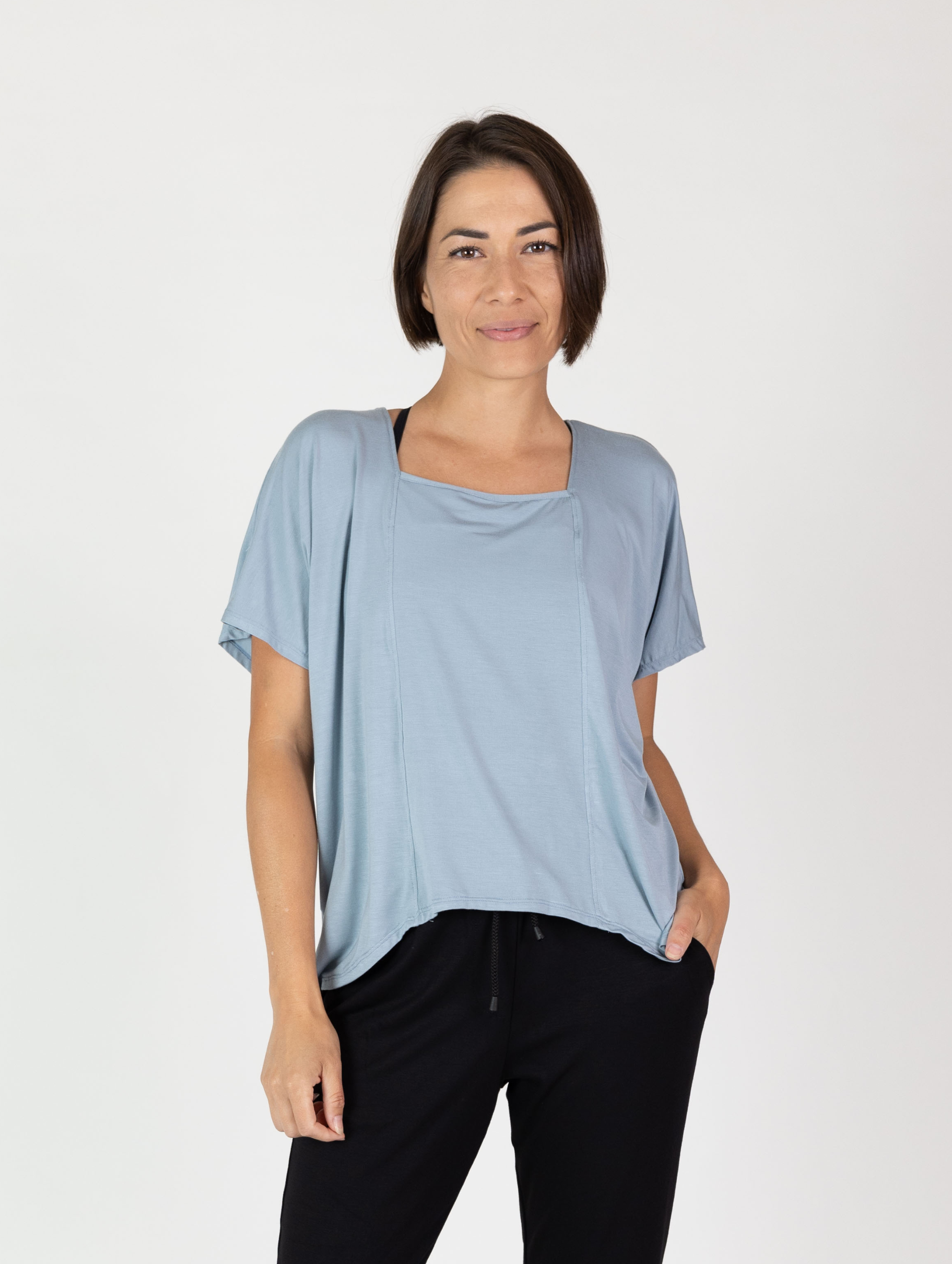 Karisa Top - Pacific Blue Rayon Jersey