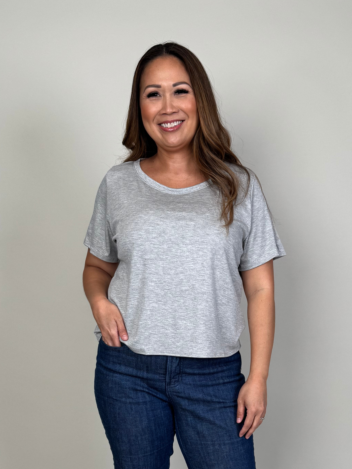 FINAL SALE: Emi Top - Heather Grey