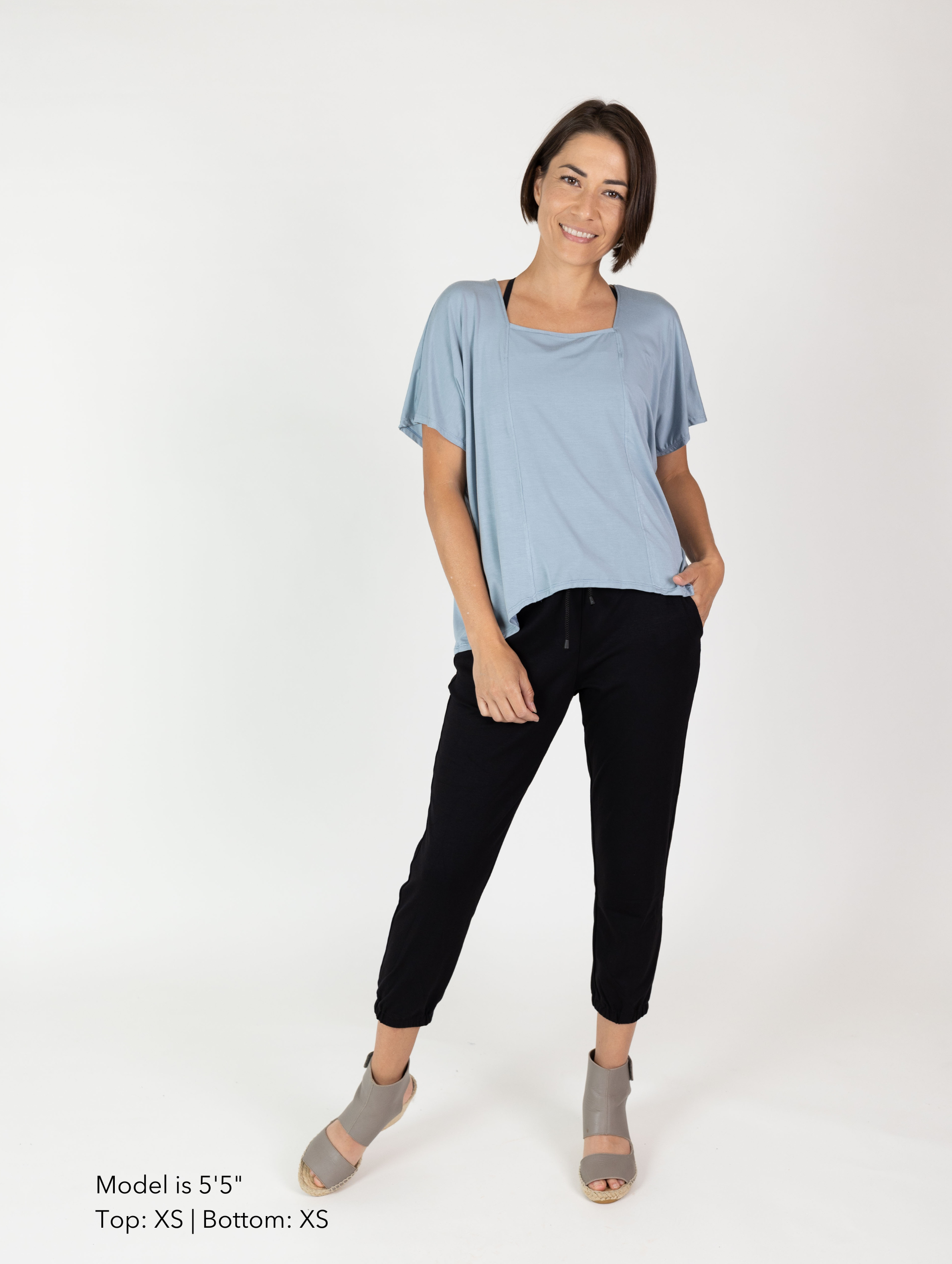 Karisa Top - Pacific Blue Rayon Jersey