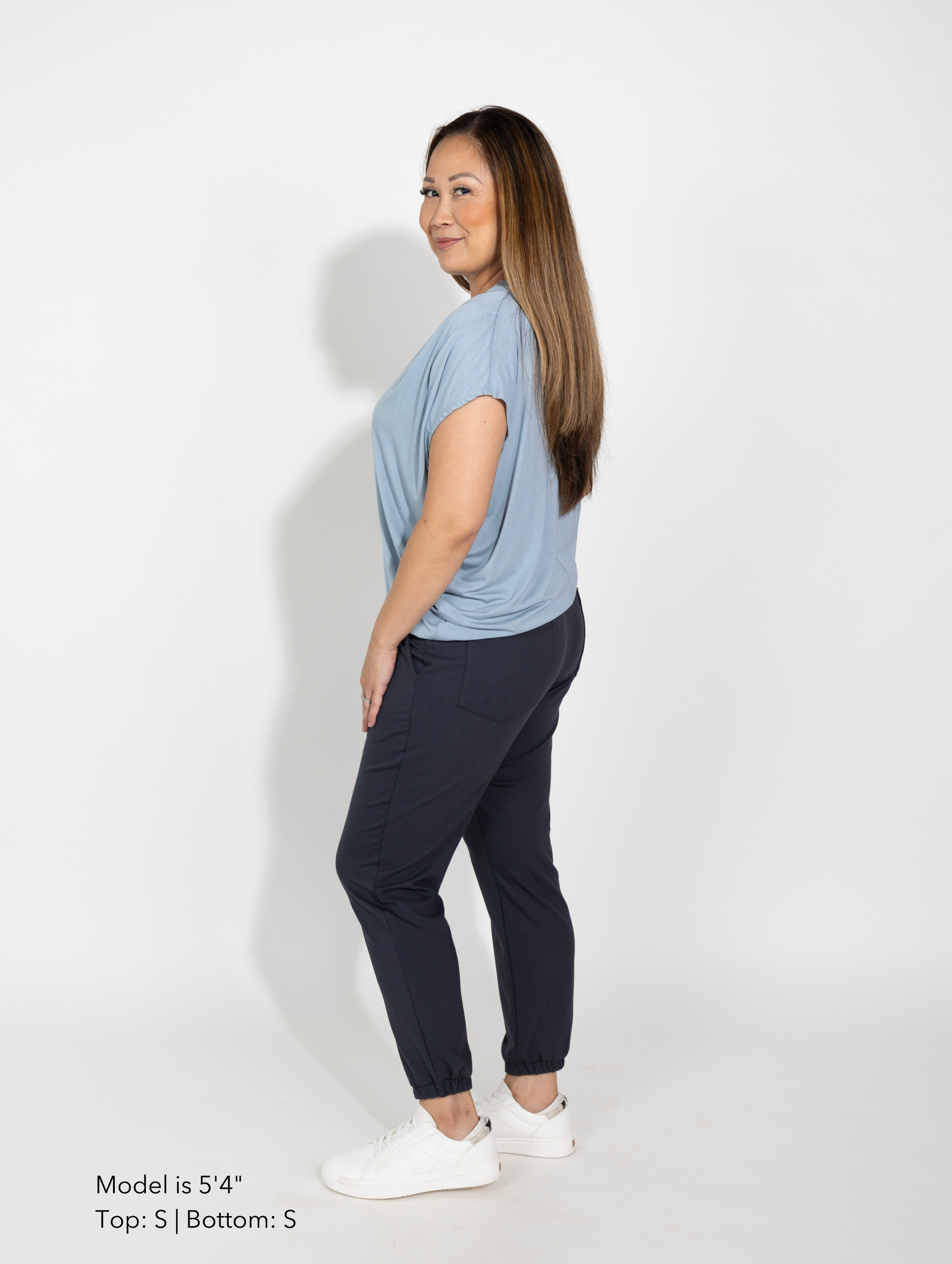 Margot Top - Pacific Blue Rayon Jersey