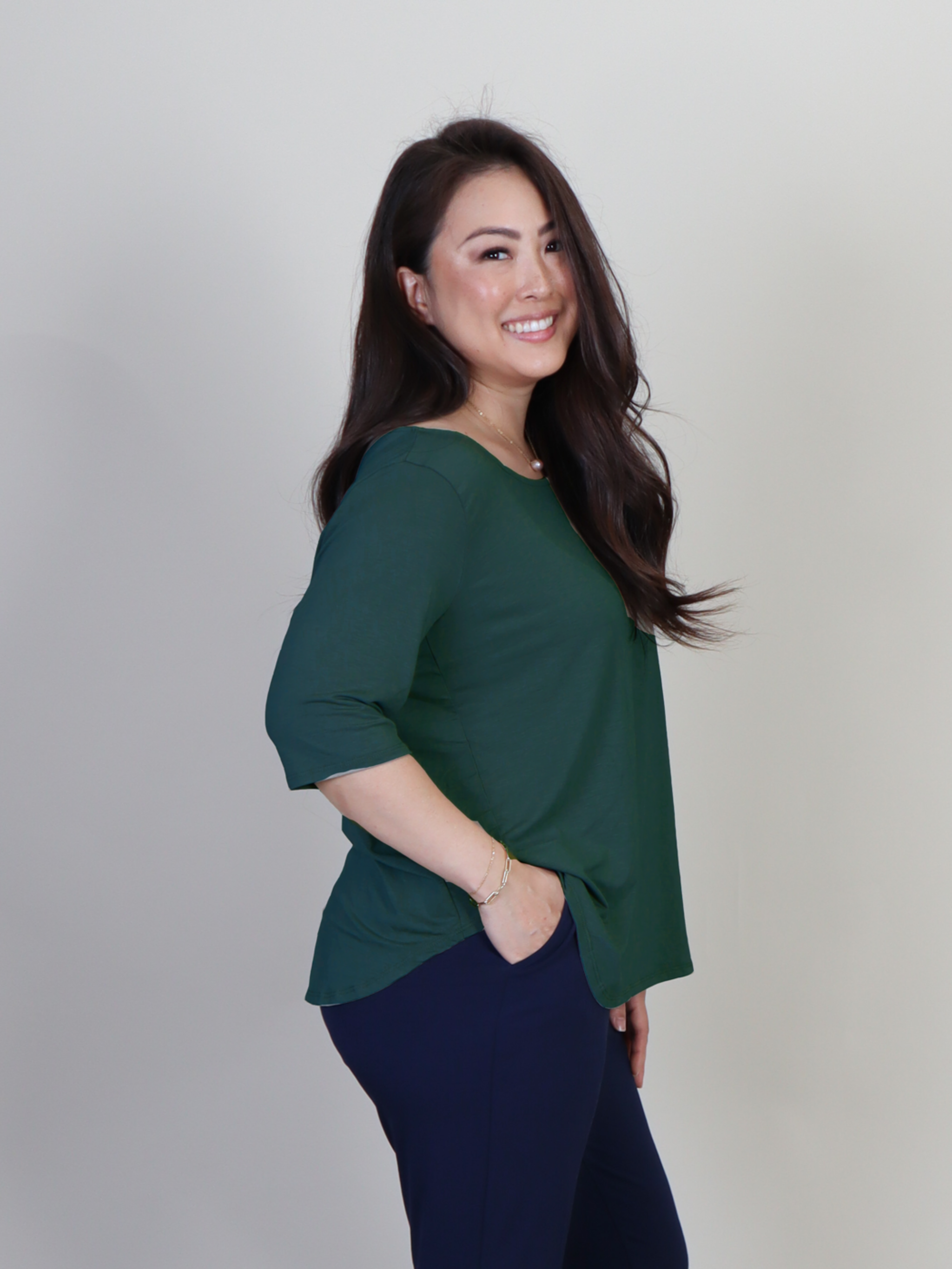 Hannah Top - Spruce Soft Ponte