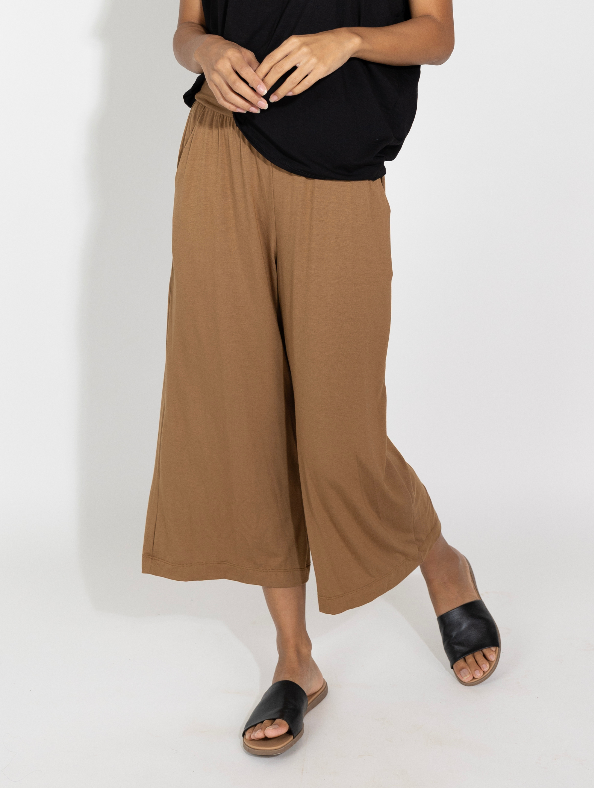 Milo Pant - Caramel Rayon Jersey