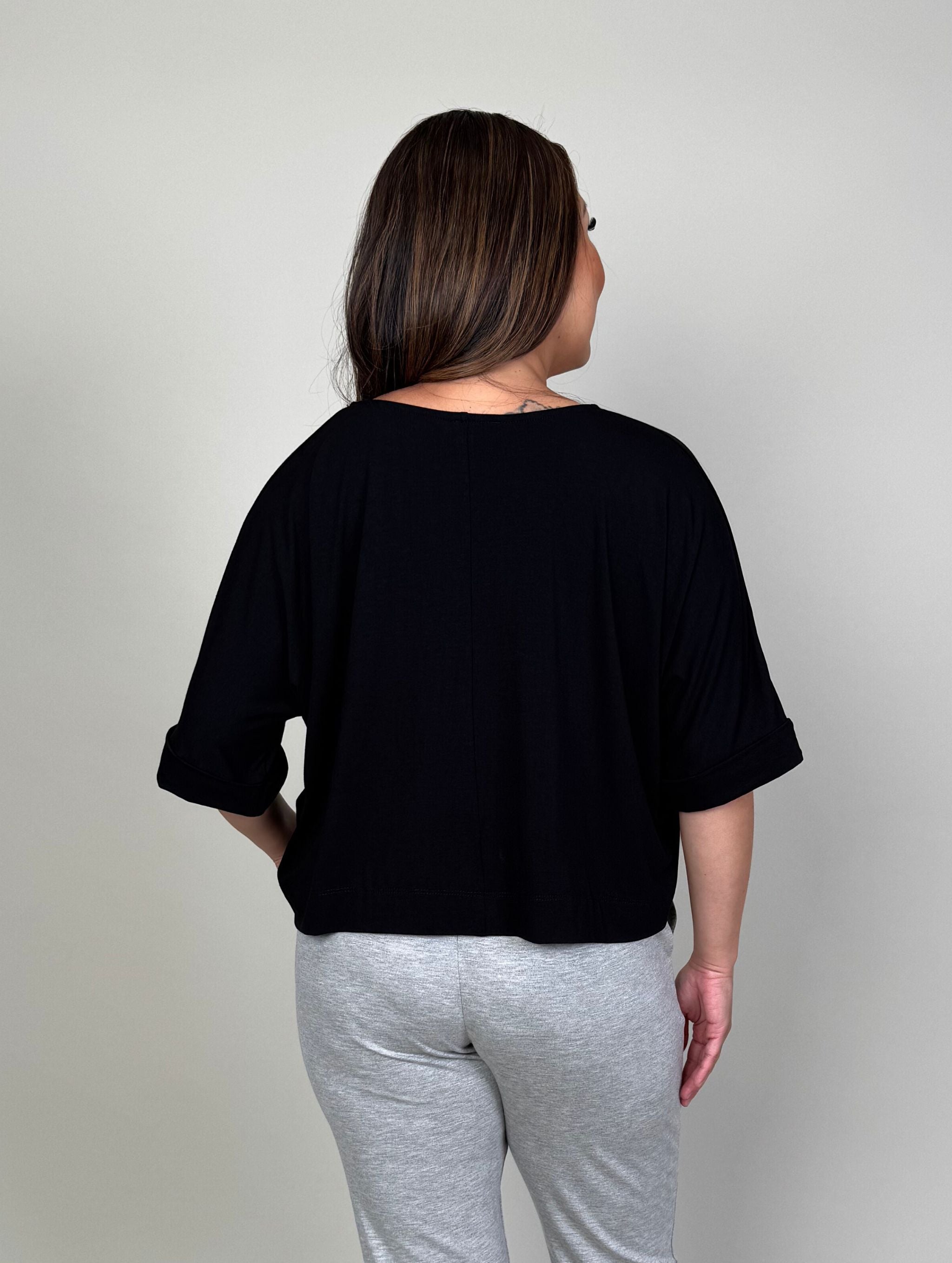 Dani Top - Black Rayon Jersey