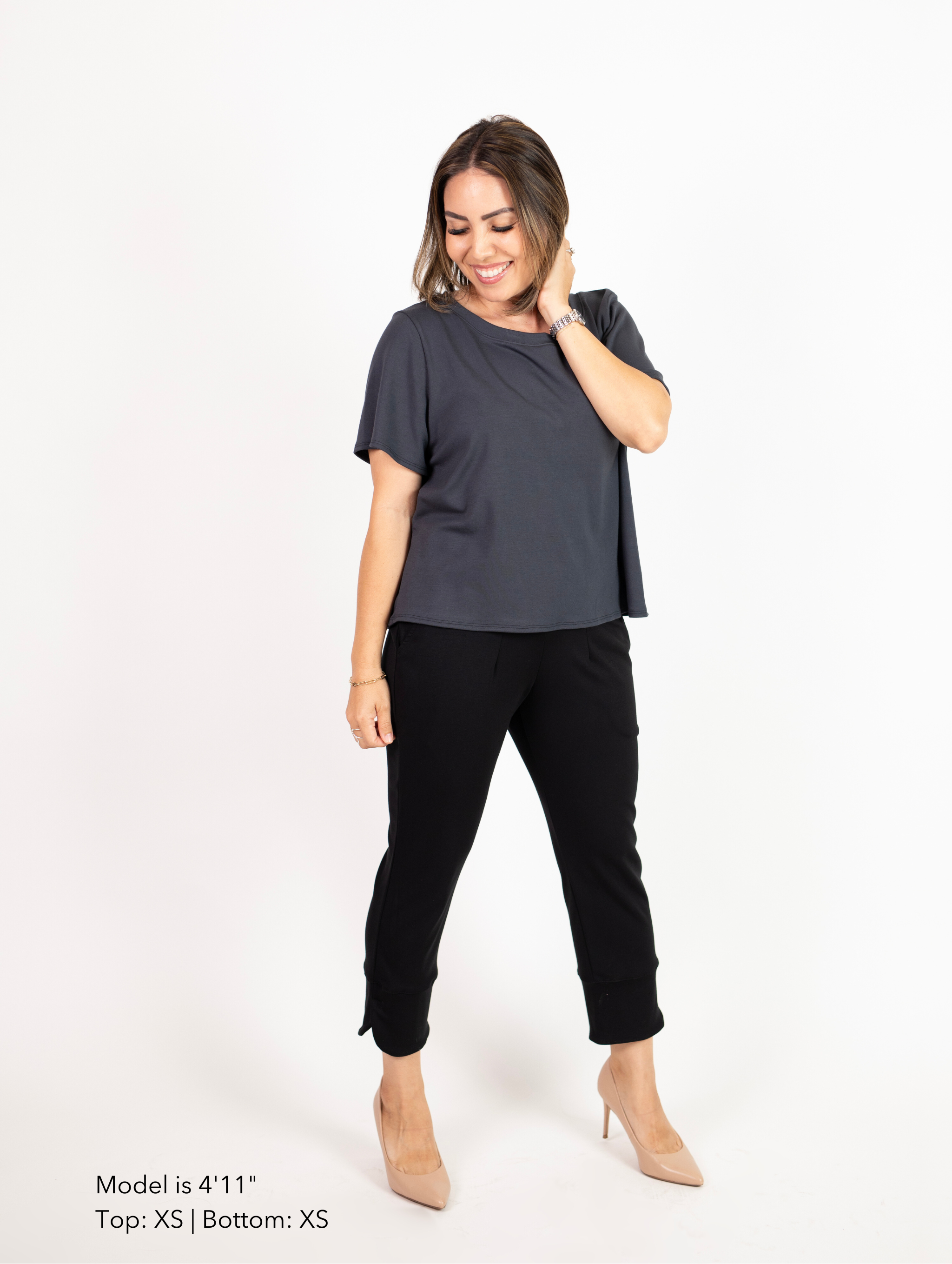 Emi Top - Washed Black Soft Ponte