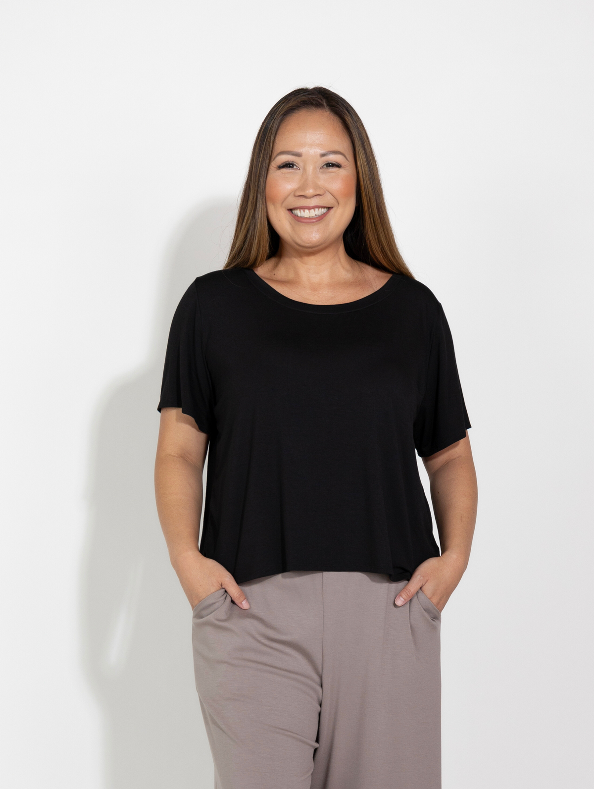 Emi Top - Black Rayon Jersey