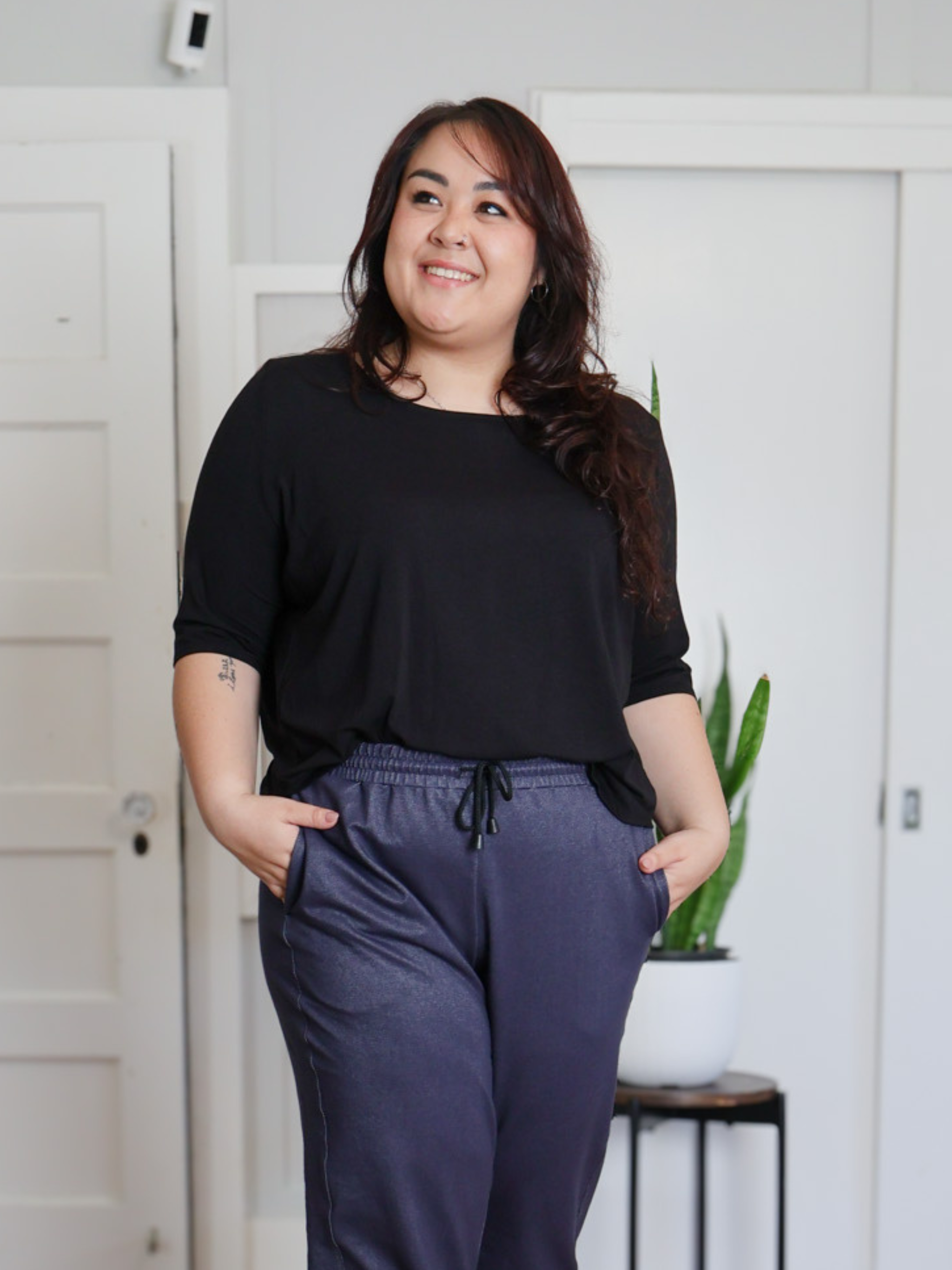 Hannah Top - Black Rayon Jersey