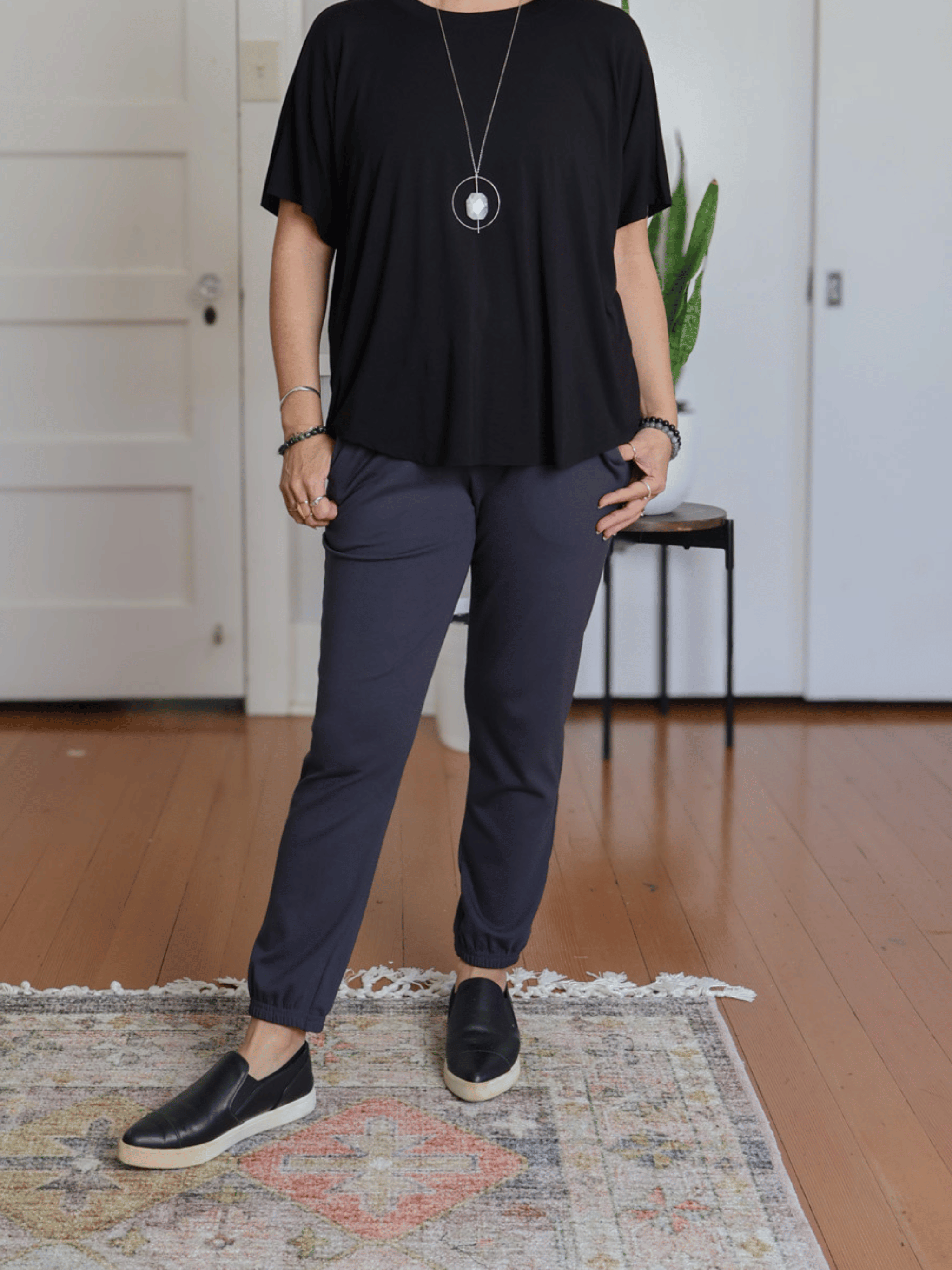 Sunrise Jogger - Washed Black Soft Ponte