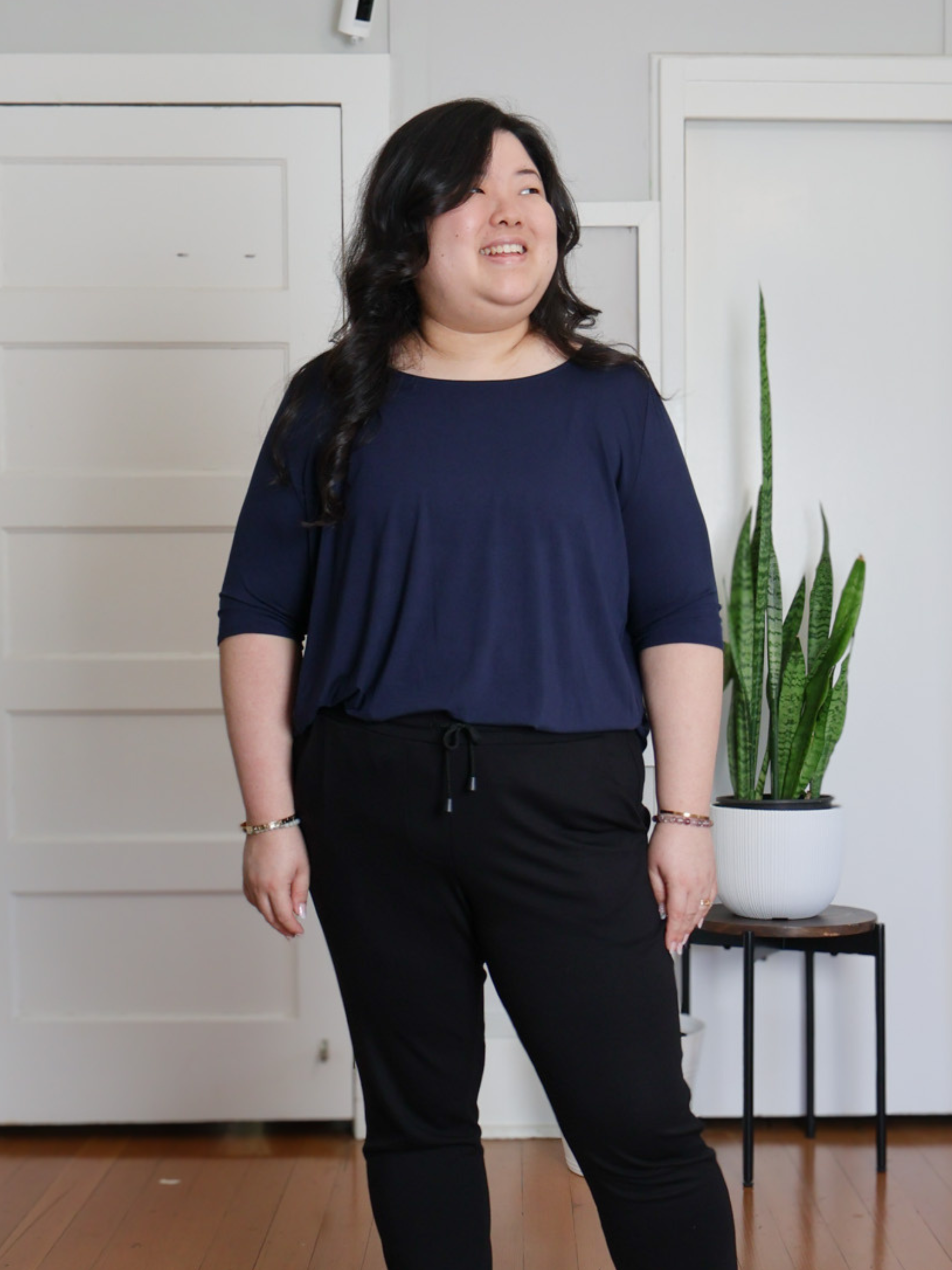 Hannah Top - Midnight Rayon Jersey