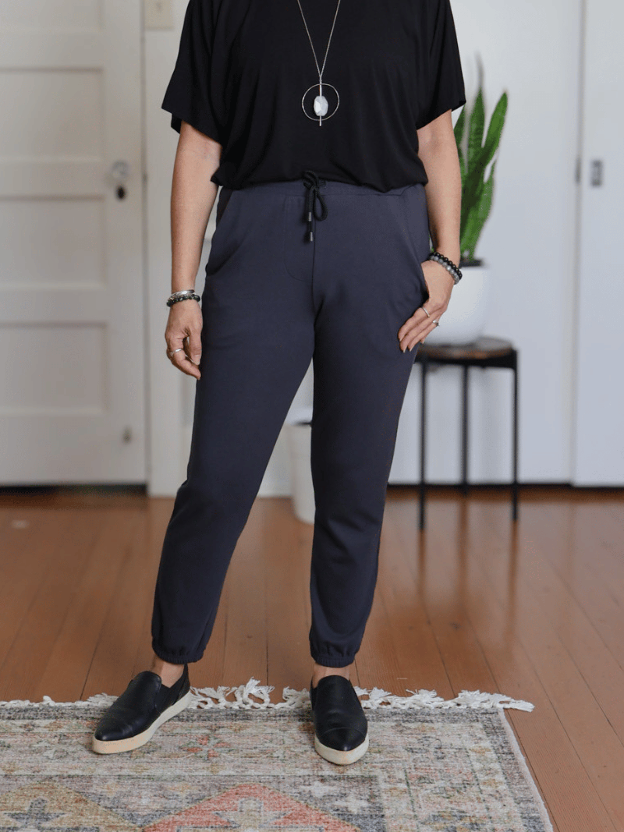 Sunrise Jogger - Washed Black Soft Ponte